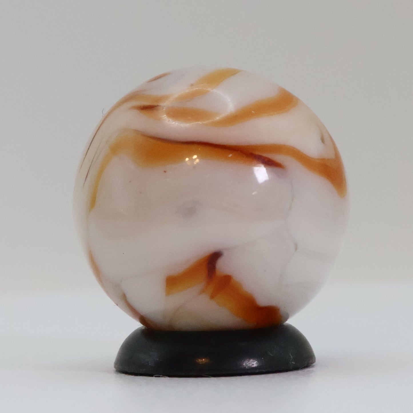 11/16" Swirl Marble Orange & White NM+