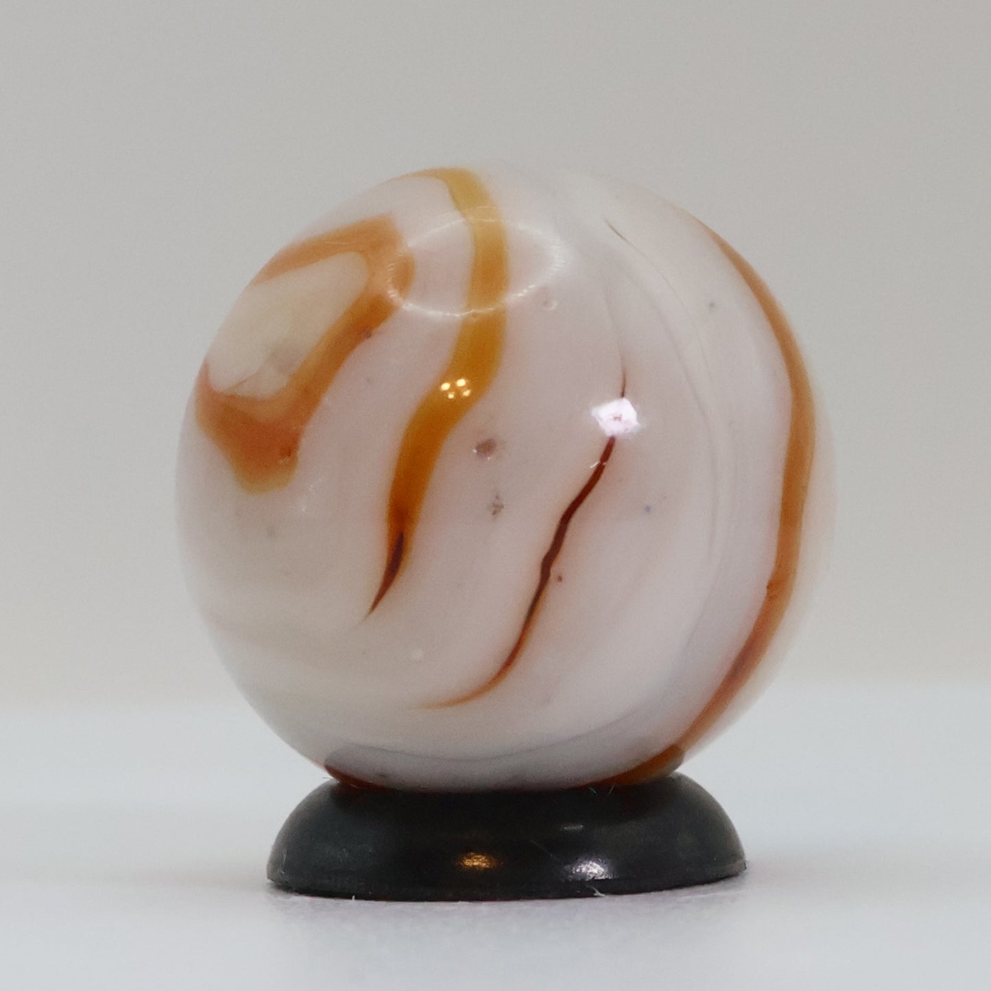 11/16" Swirl Marble Orange & White NM+