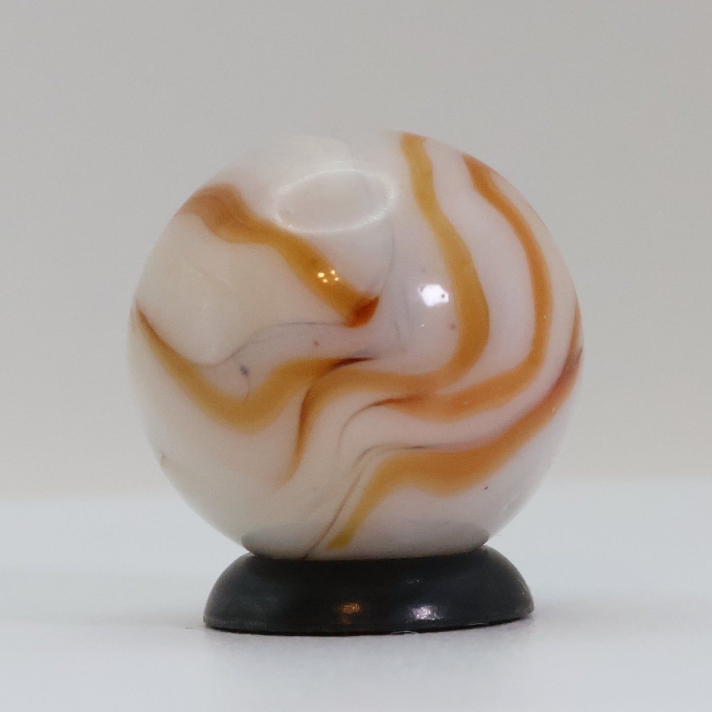 11/16" Swirl Marble Orange & White NM+