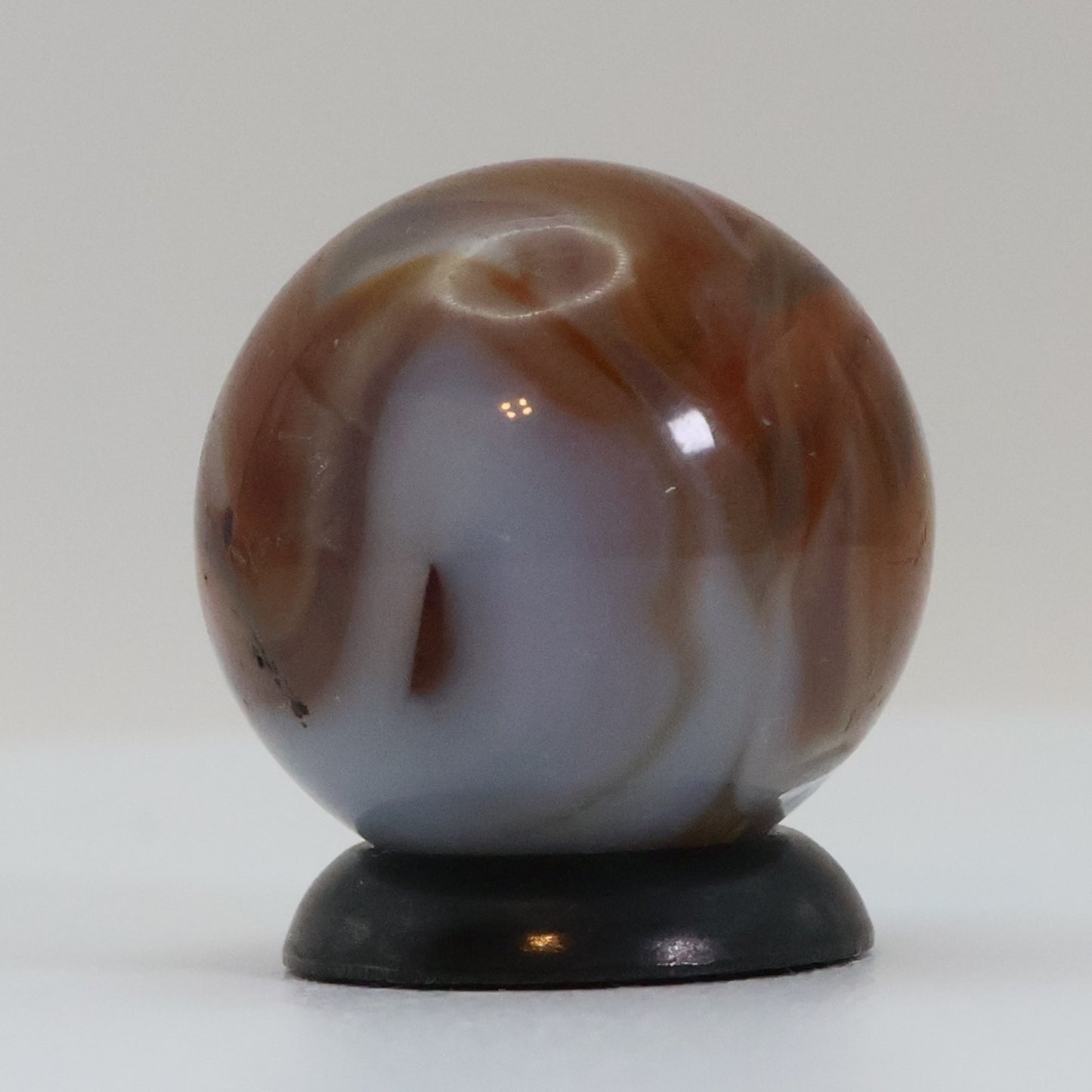 5/8" Swirl Marble Translucent Amber & White Ribbons NM+
