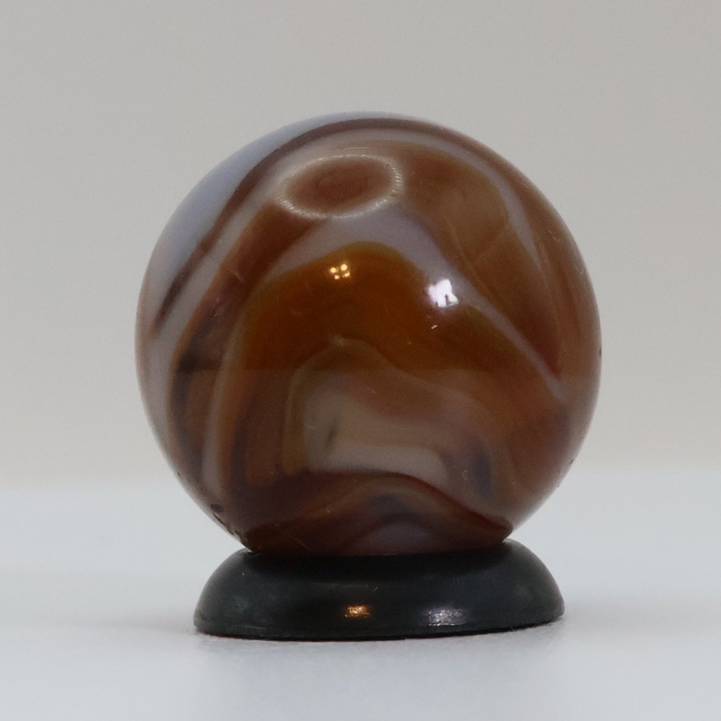 5/8" Swirl Marble Translucent Amber & White Ribbons NM+