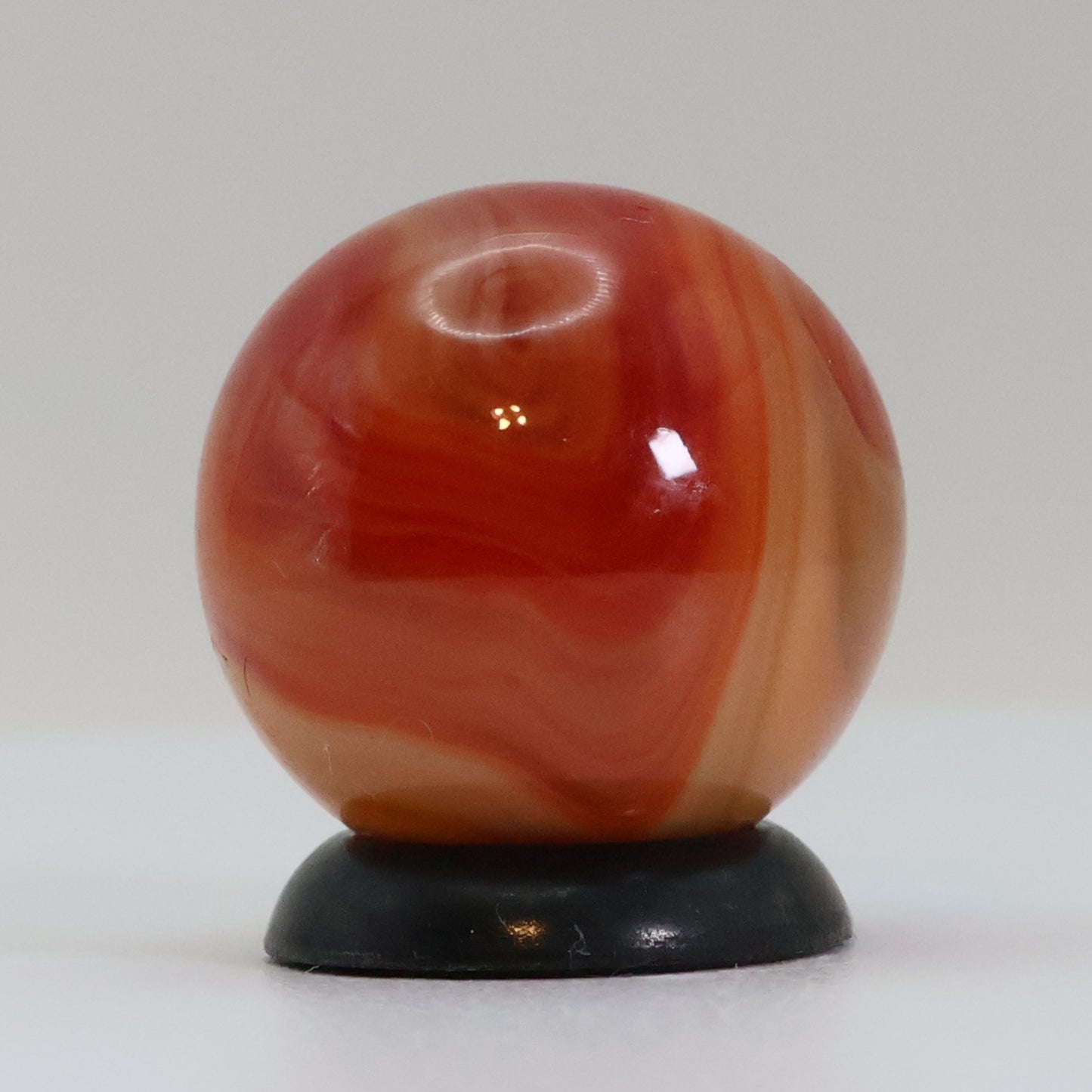 5/8" Swirl marble peach & Red MINT