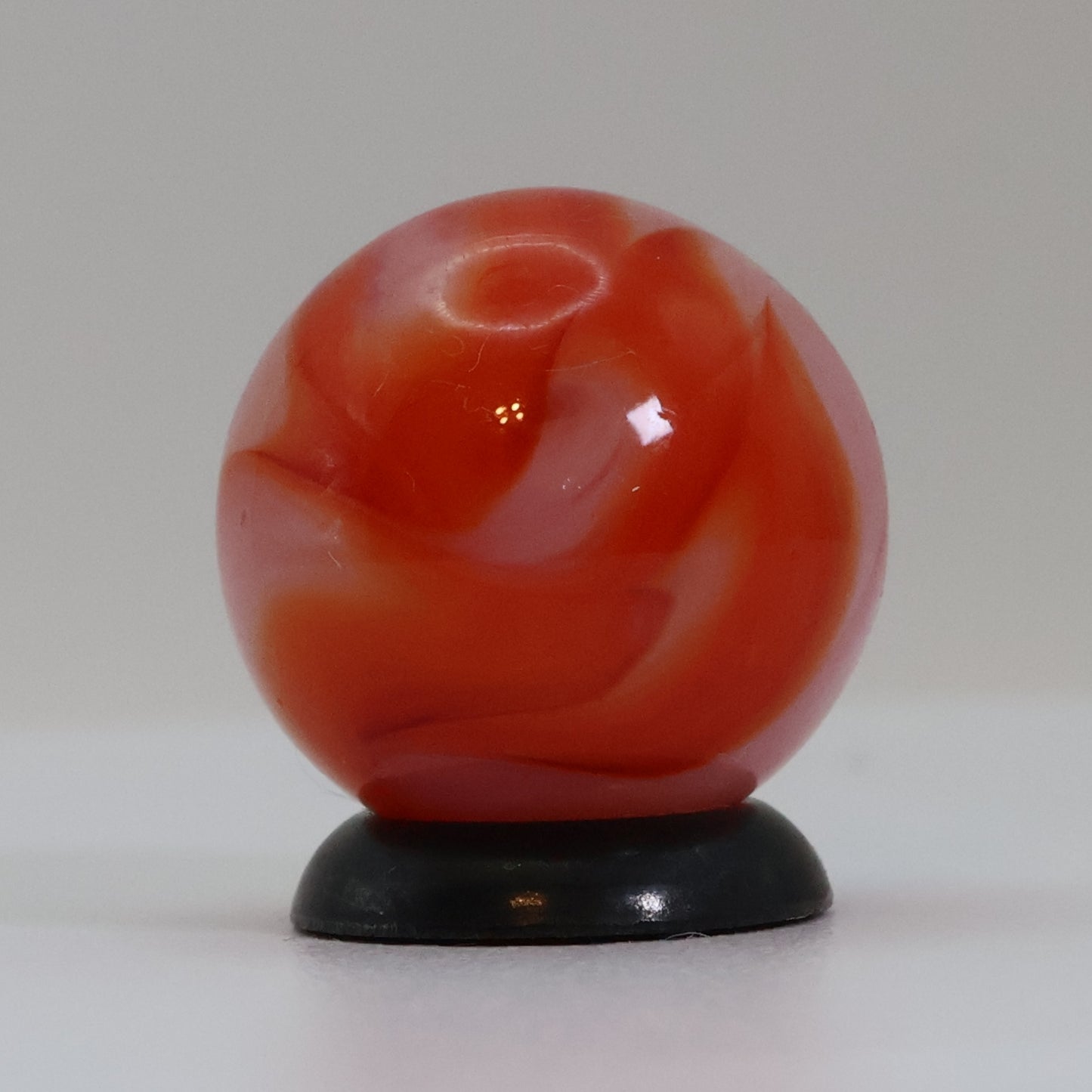 5/8" Swirl marble Translucent Base with Red & White MINT