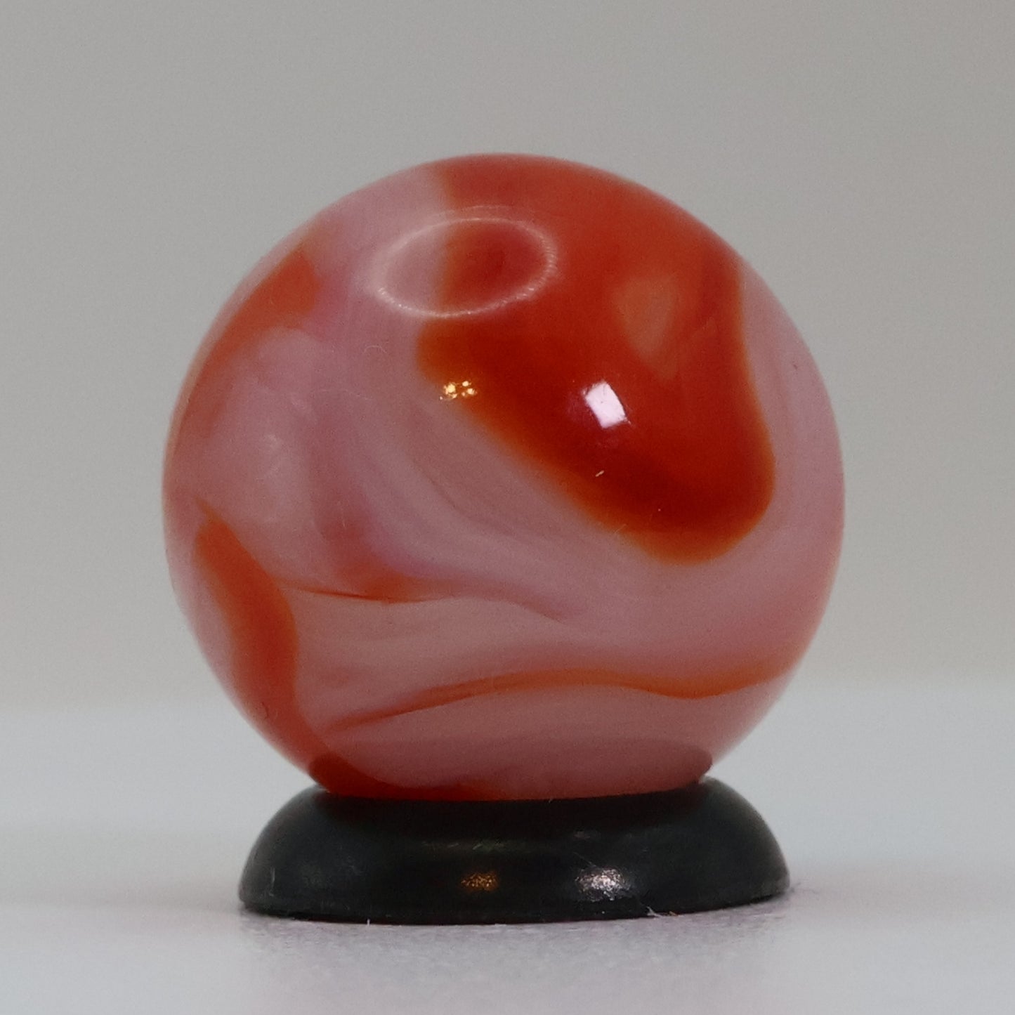 5/8" Swirl marble Translucent Base with Red & White MINT