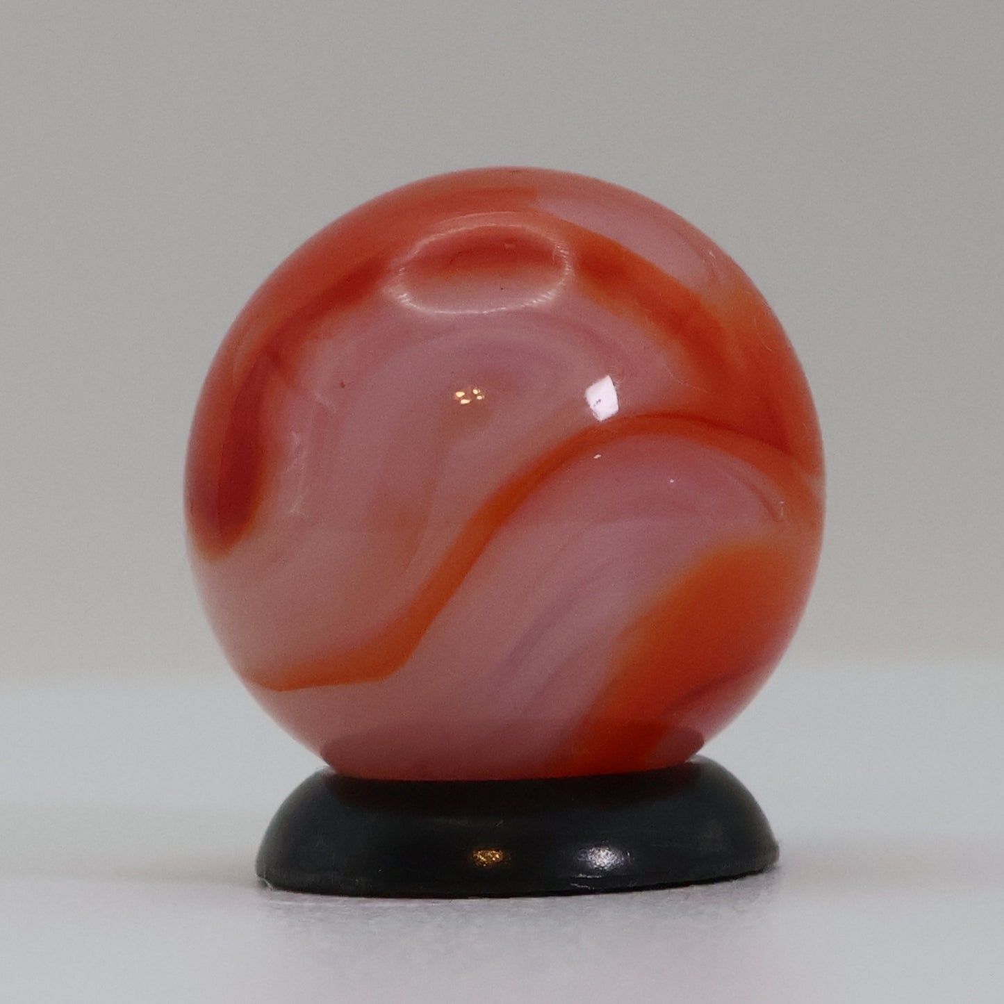5/8" Swirl marble Translucent Base with Red & White MINT