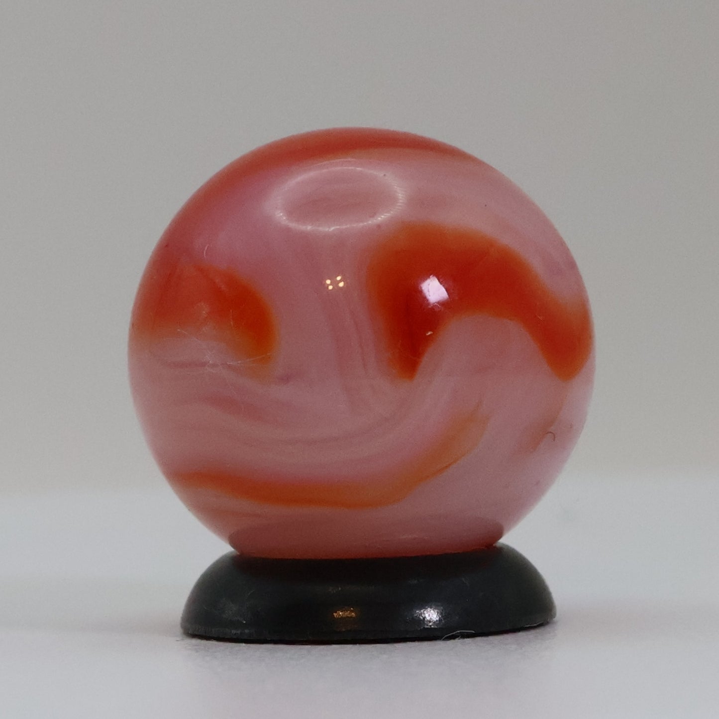 5/8" Swirl marble Translucent Base with Red & White MINT