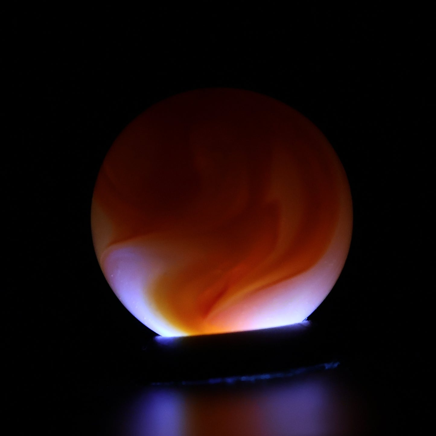 5/8" Swirl marble Translucent Base with Red & White MINT