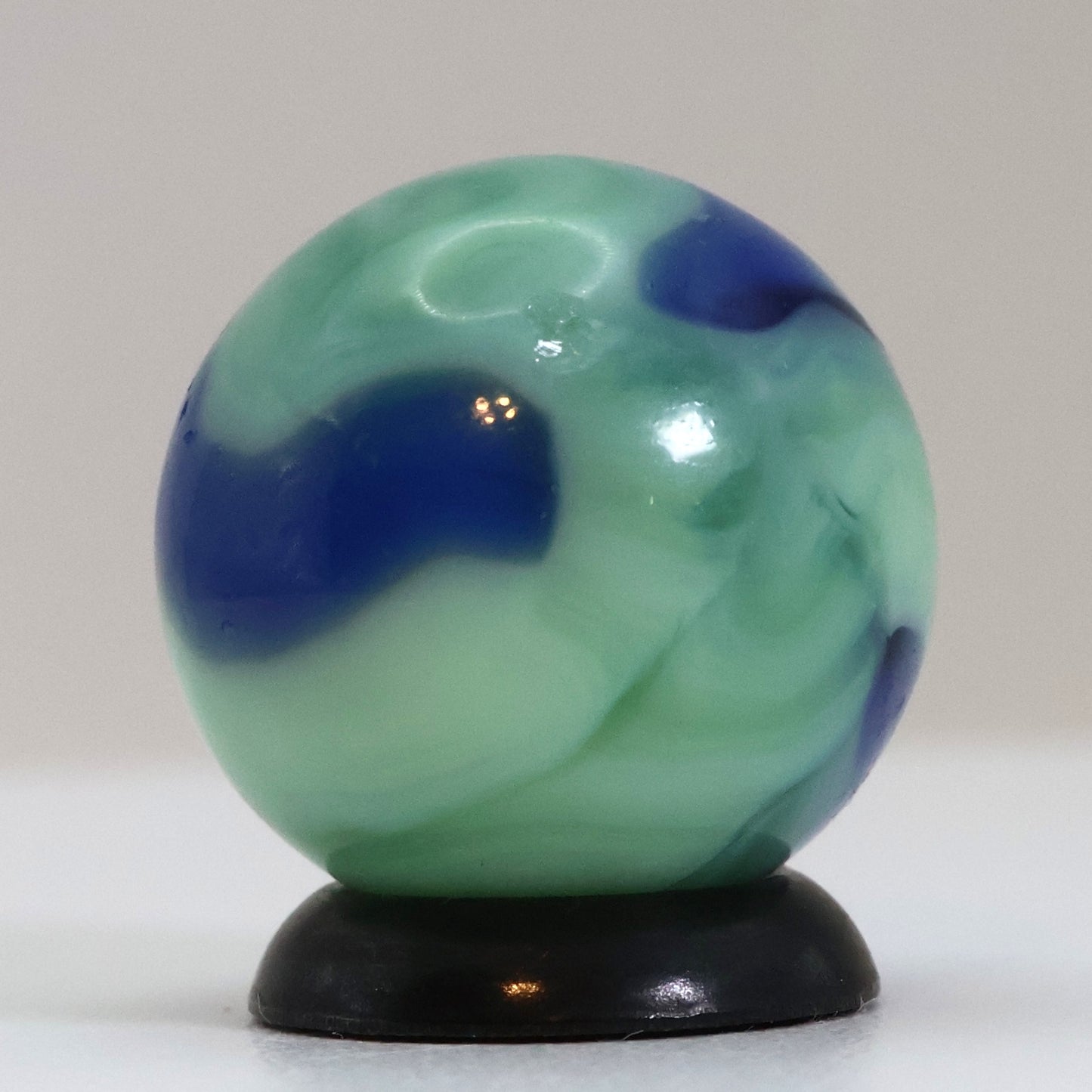 5/8" Swirl Marble Mint Green & Blue NM