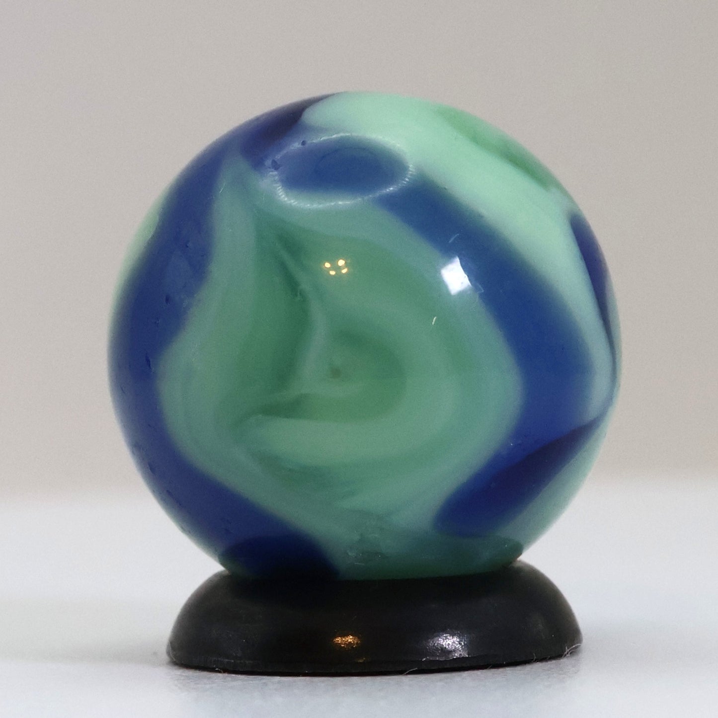 5/8" Swirl Marble Mint Green & Blue NM