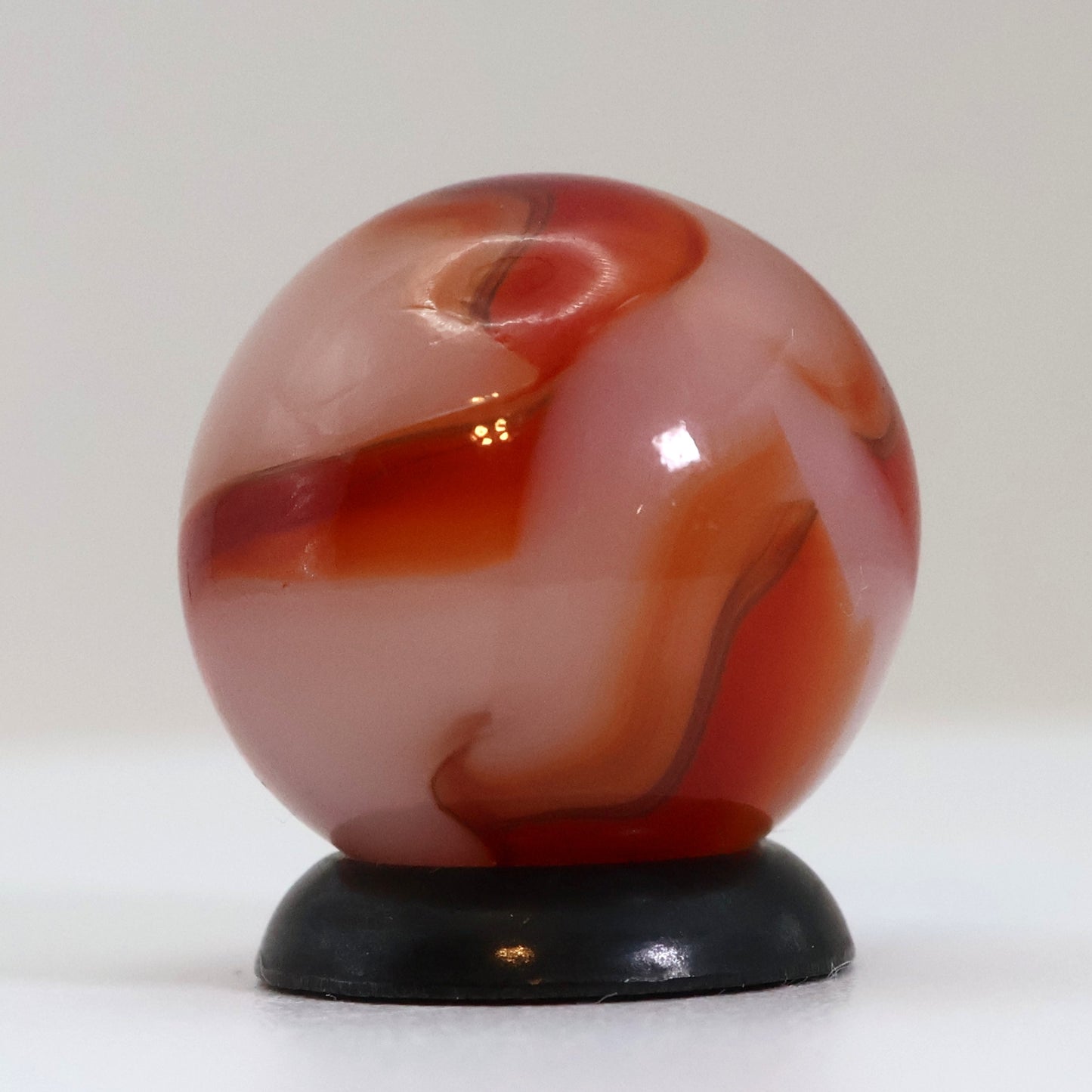 5/8" Swirl Marble Pink Red Orange Tan MINT