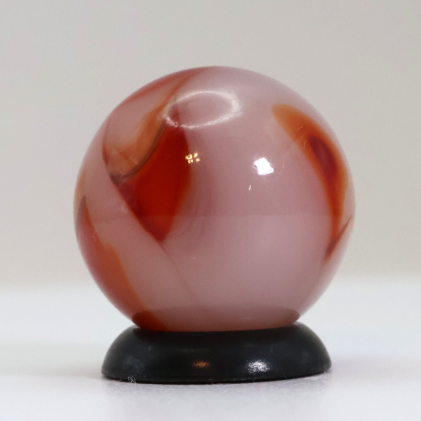 5/8" Swirl Marble Pink Red Orange Tan MINT