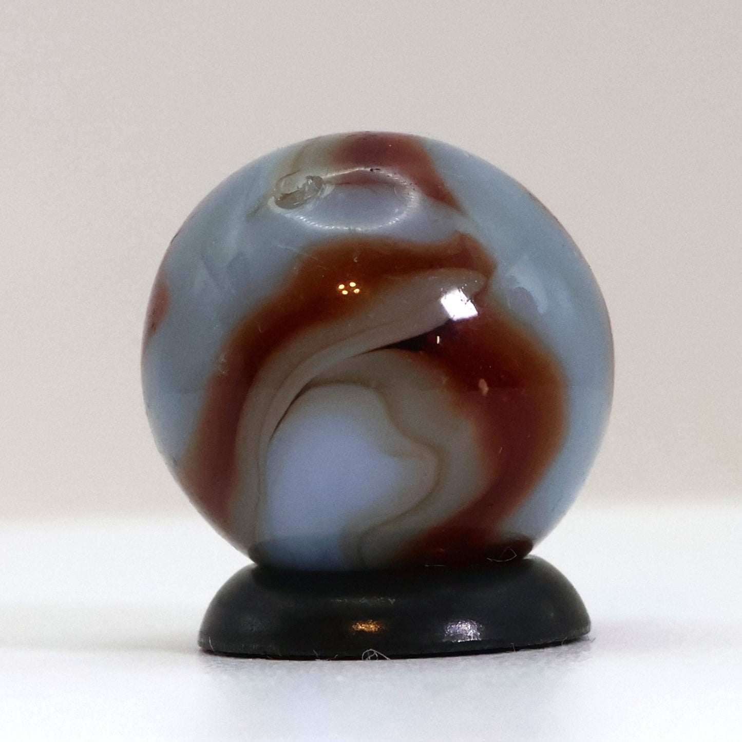 5/8" Vintage Swirl Marble Blue Red & Brown NM-