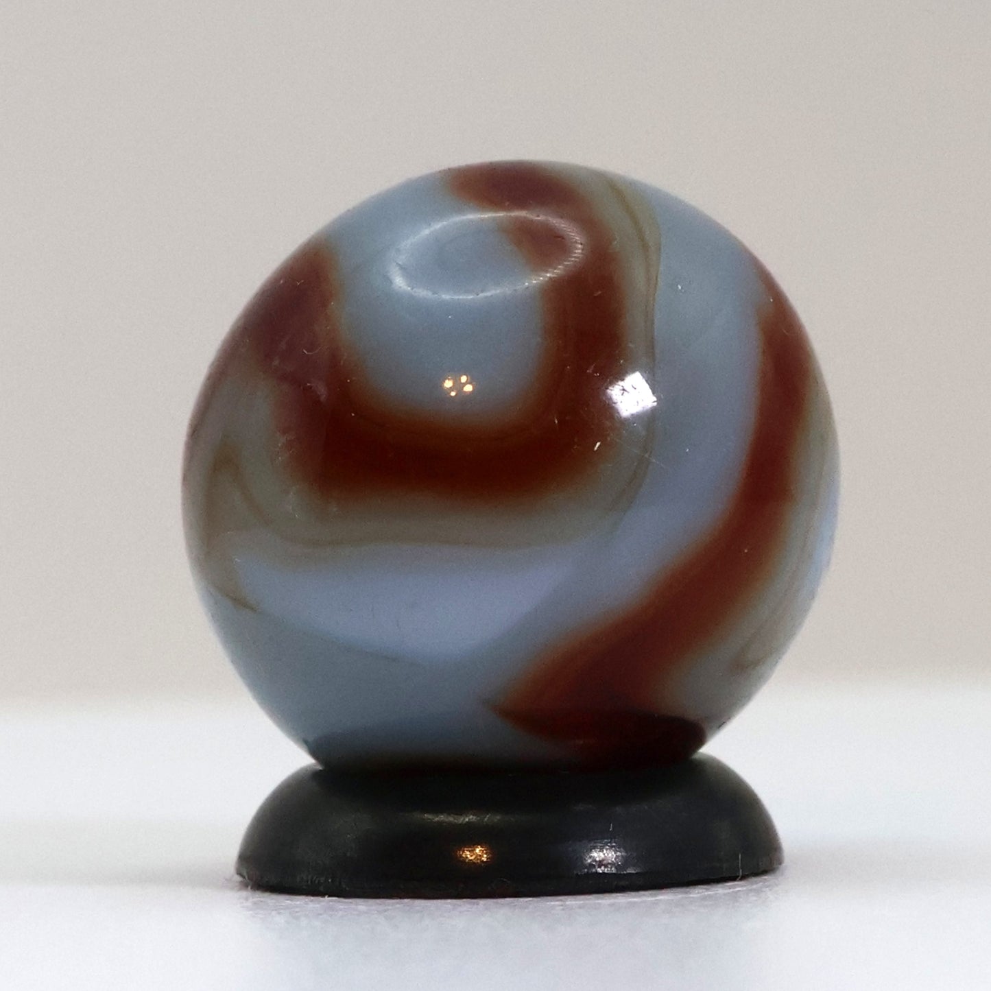 5/8" Vintage Swirl Marble Blue Red & Brown NM-