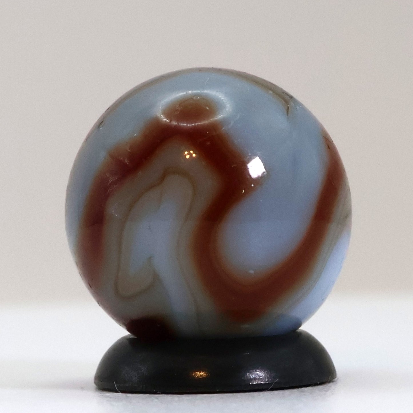 5/8" Vintage Swirl Marble Blue Red & Brown NM-