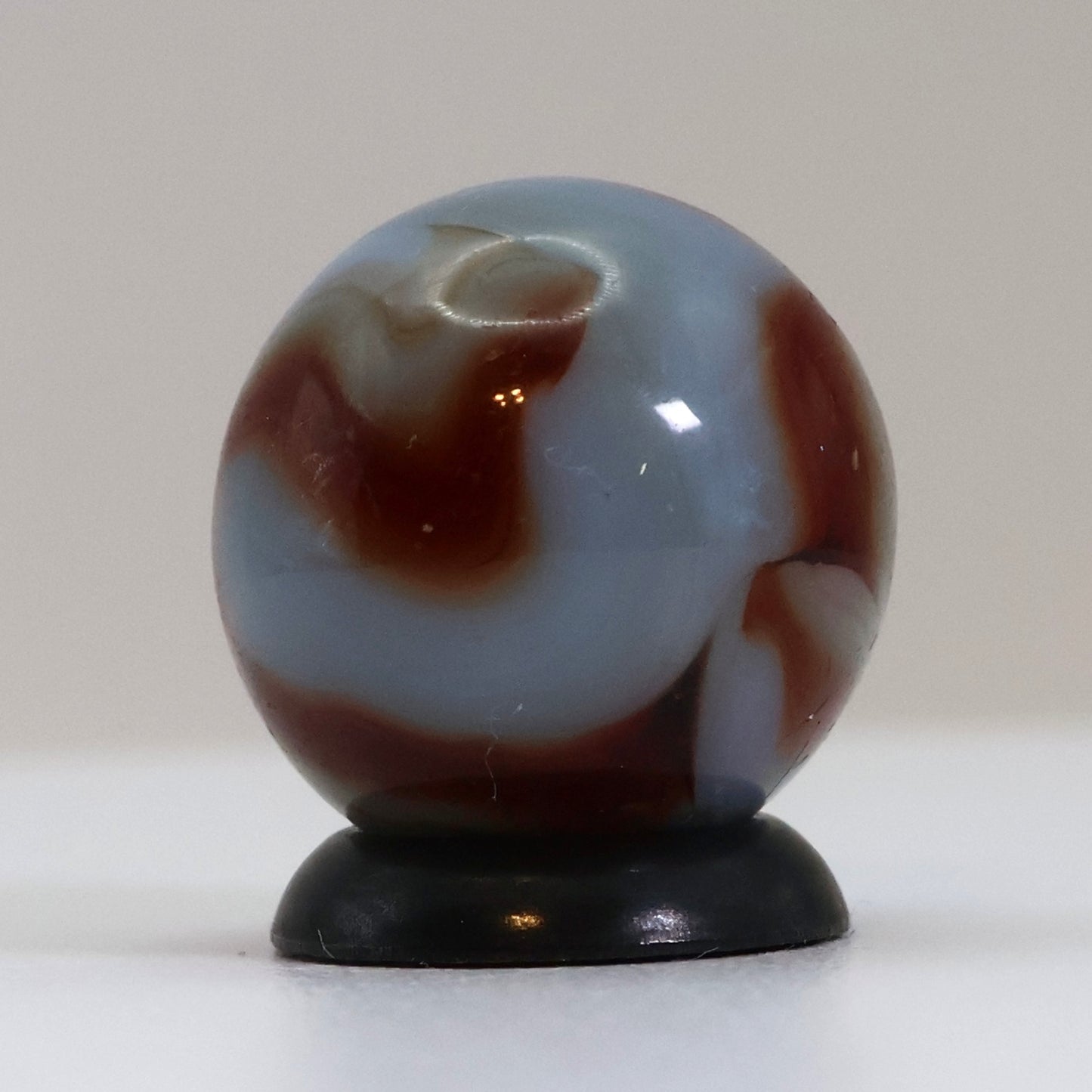 5/8" Vintage Swirl Marble Blue Red & Brown NM-