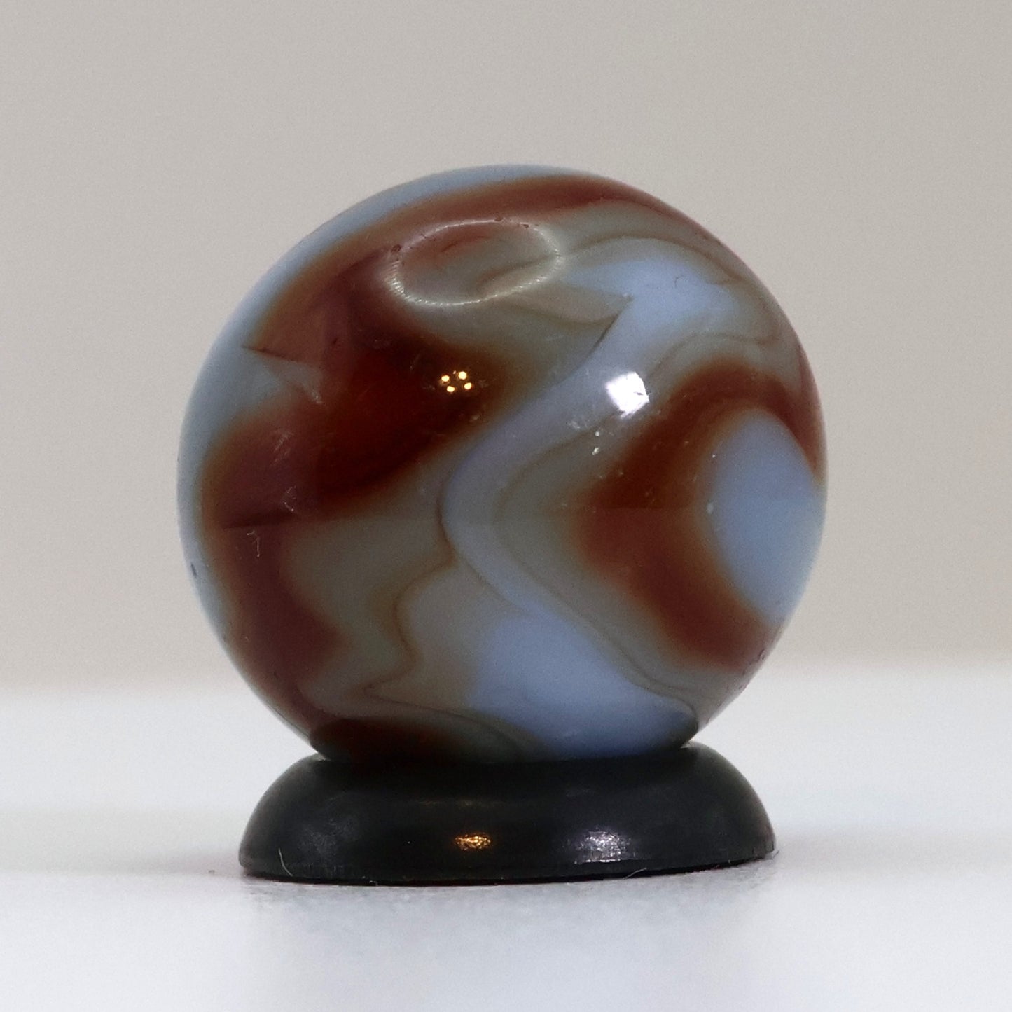 5/8" Vintage Swirl Marble Blue Red & Brown NM-