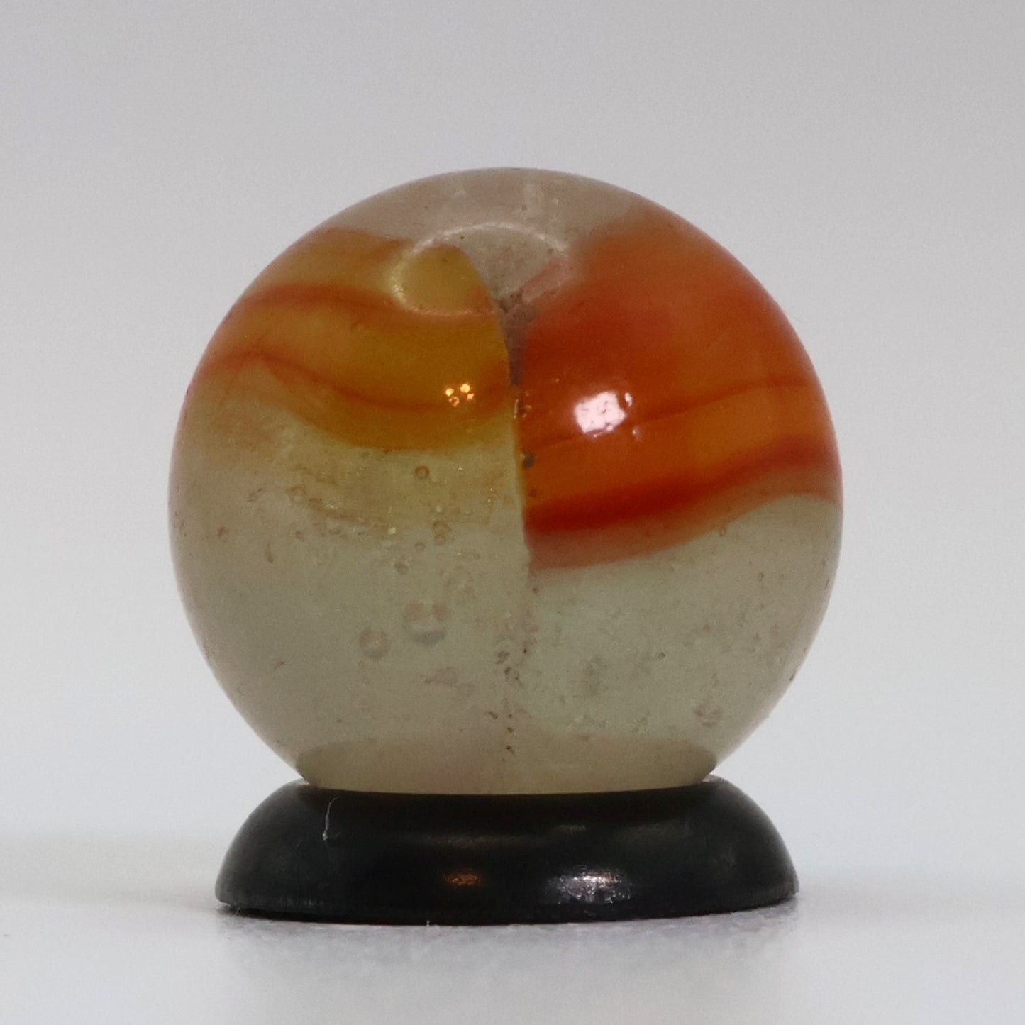 5/8" Peltier Rainbo Clear Base Orange striped ribbons M-