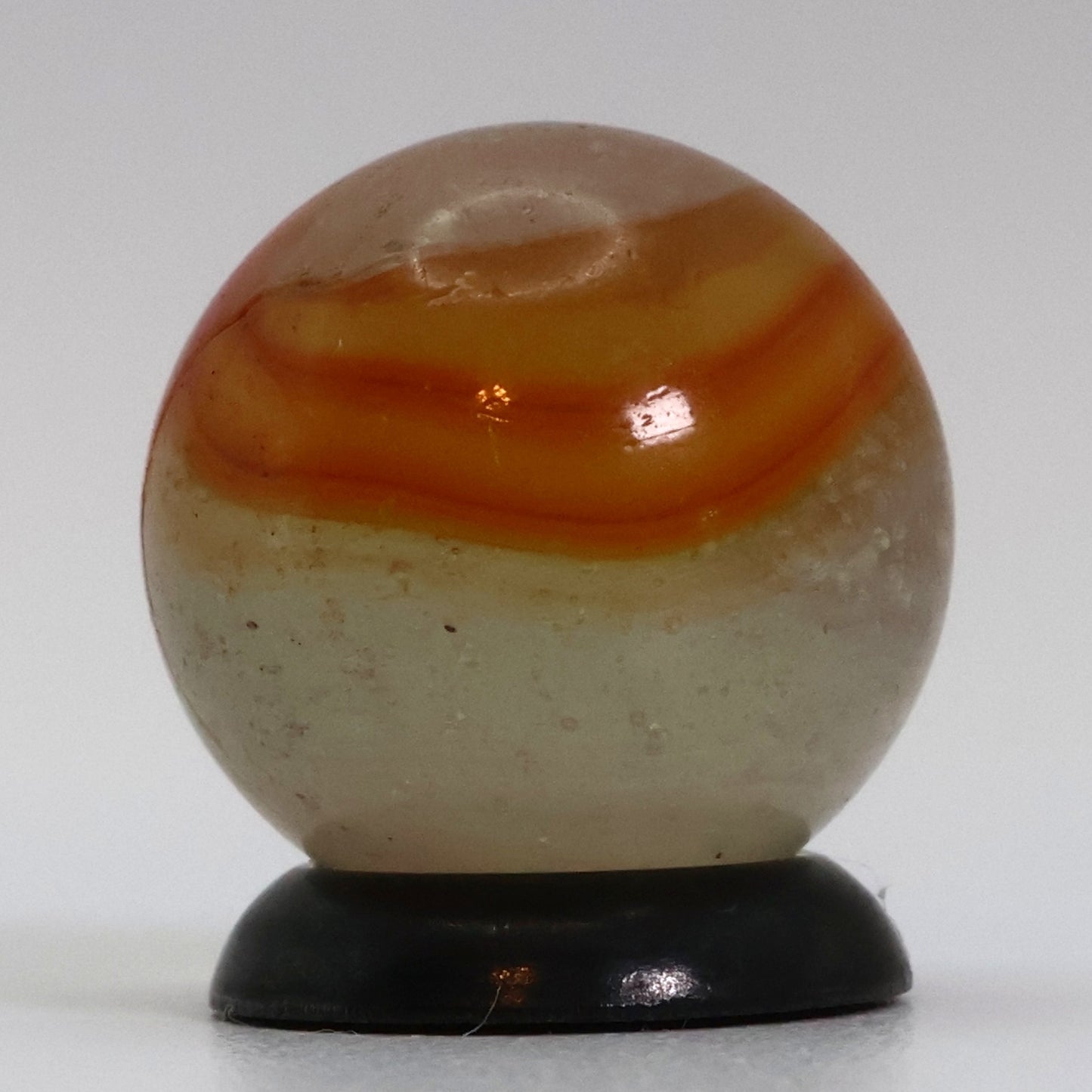 5/8" Peltier Rainbo Clear Base Orange striped ribbons M-
