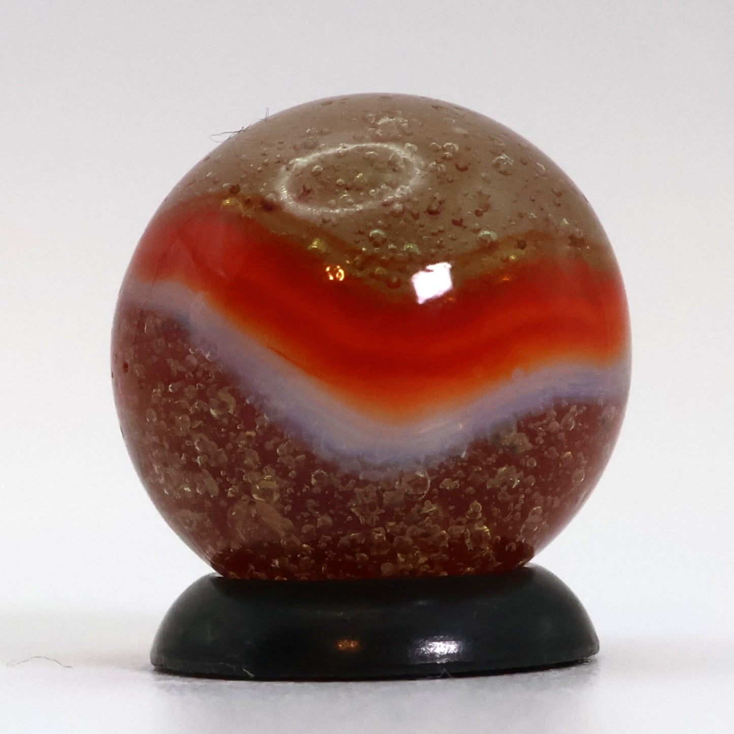 5/8" Clear Base Peltier Rainbo Seedy Orange & White NM+