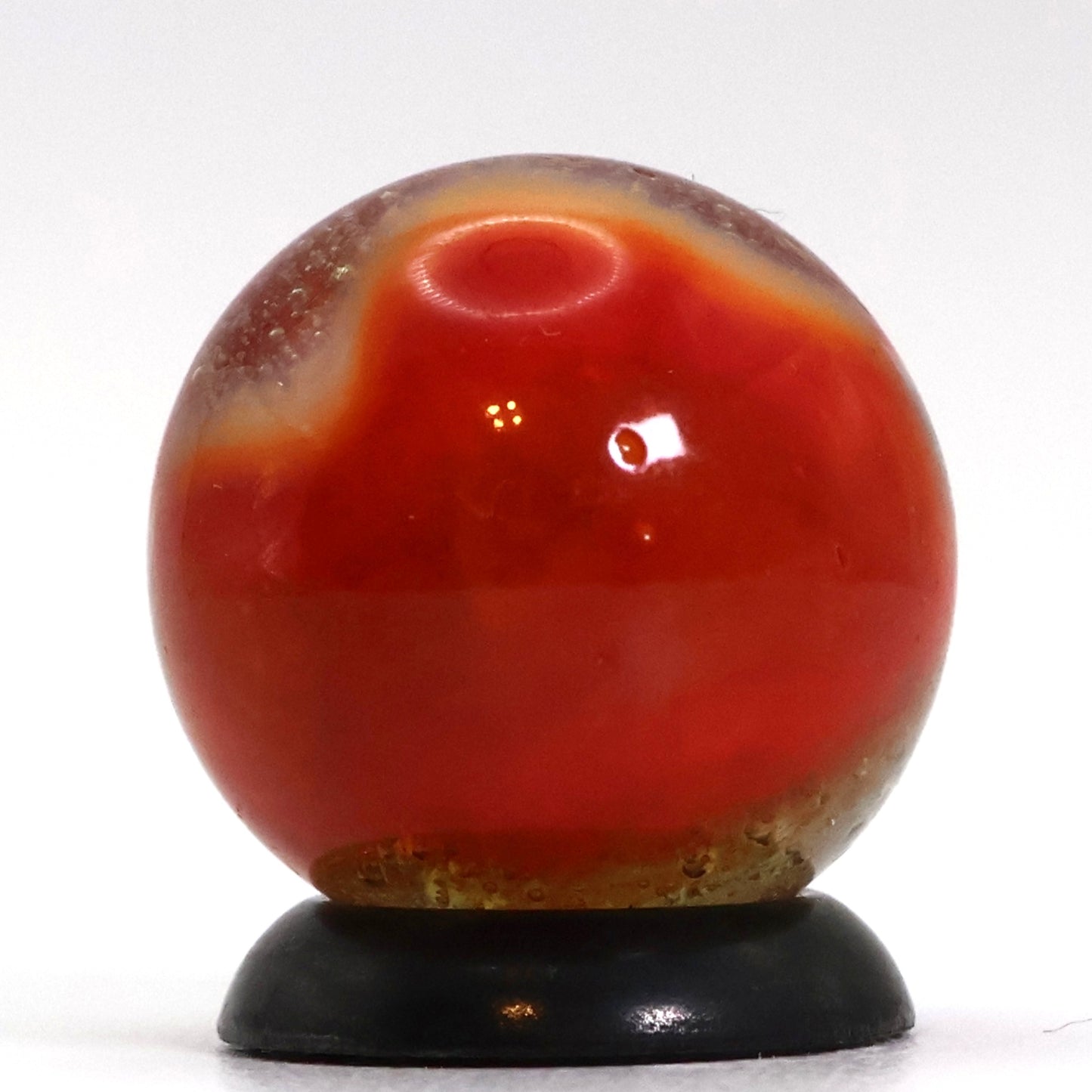 5/8" Clear Base Peltier Rainbo Seedy Orange & White NM+
