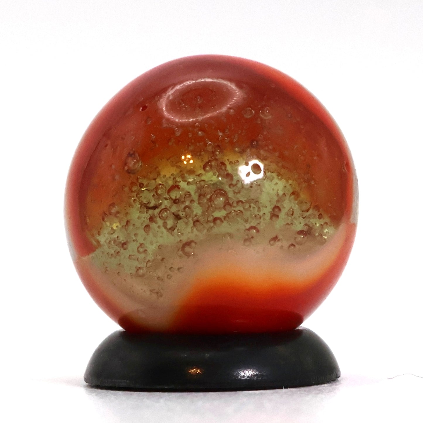 5/8" Clear Base Peltier Rainbo Seedy Orange & White NM+