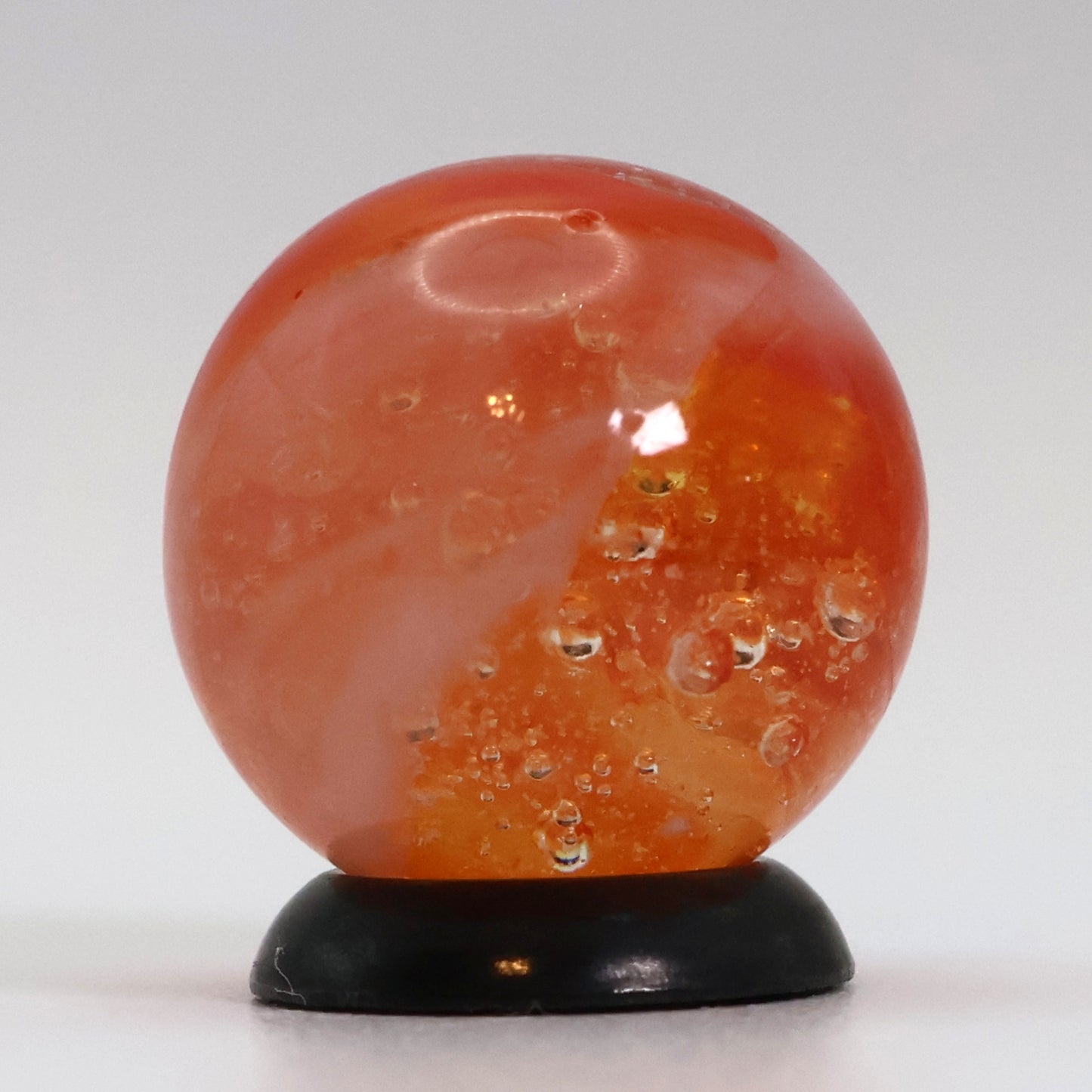 5/8" Peltier Rainbo Sunset Orange w/ different different size bubbles NM+