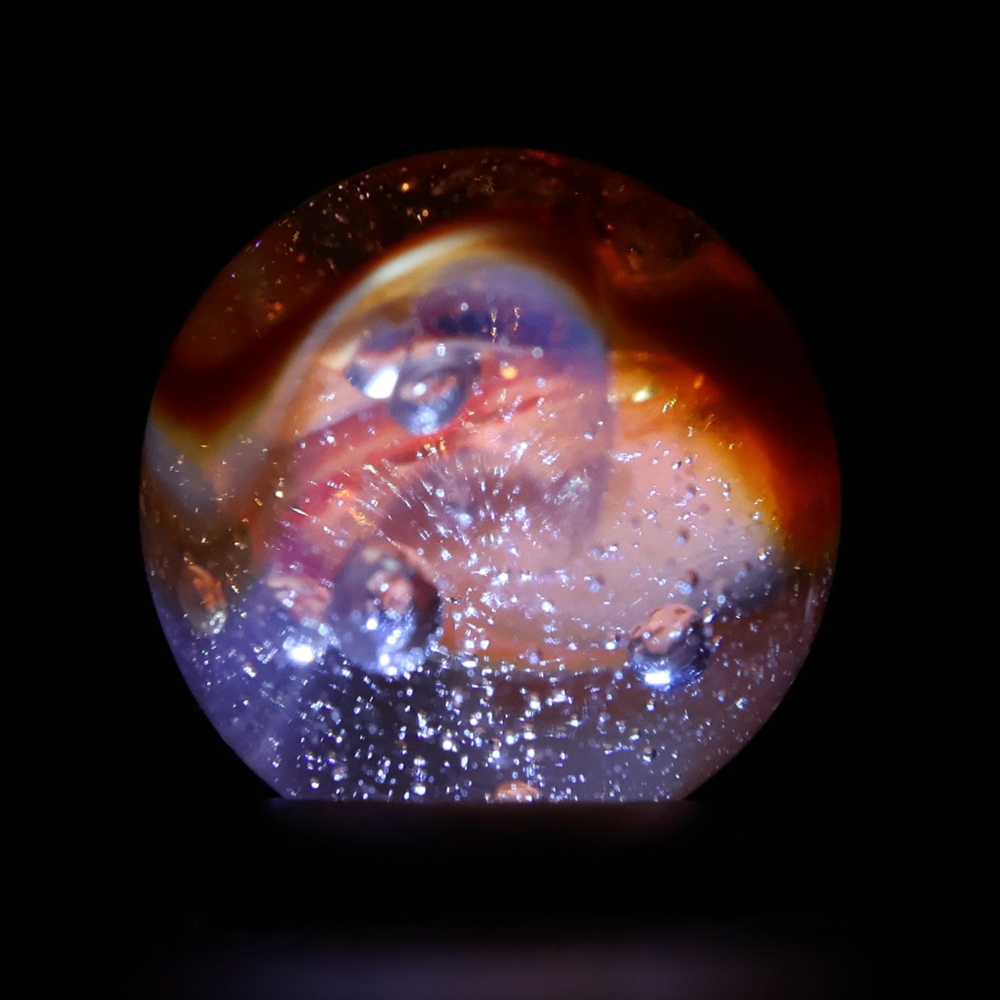 5/8" Peltier Rainbo Sunset & different size bubbles MINT