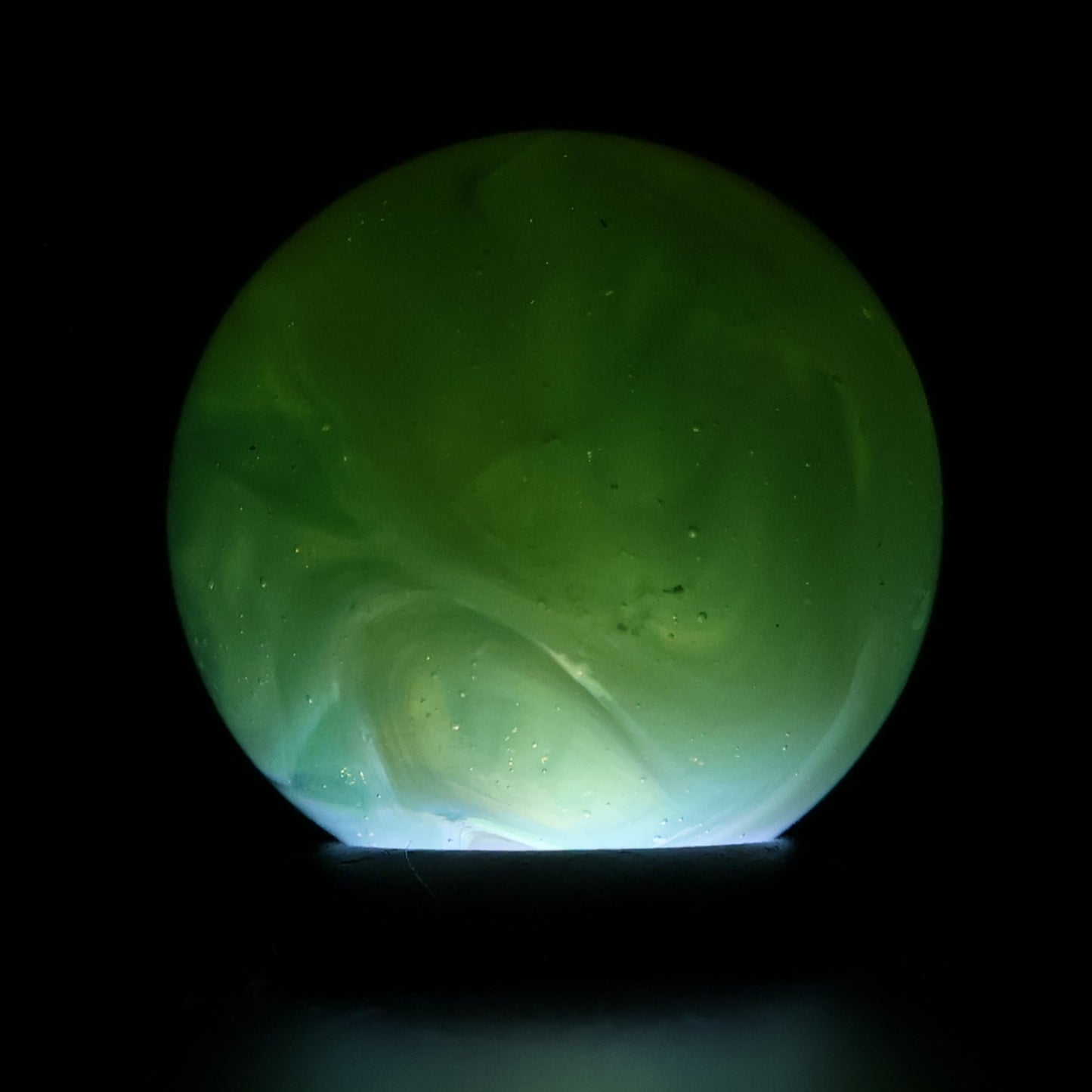 5/8" Swirl Marble Gorgeous Translucent Green MINT