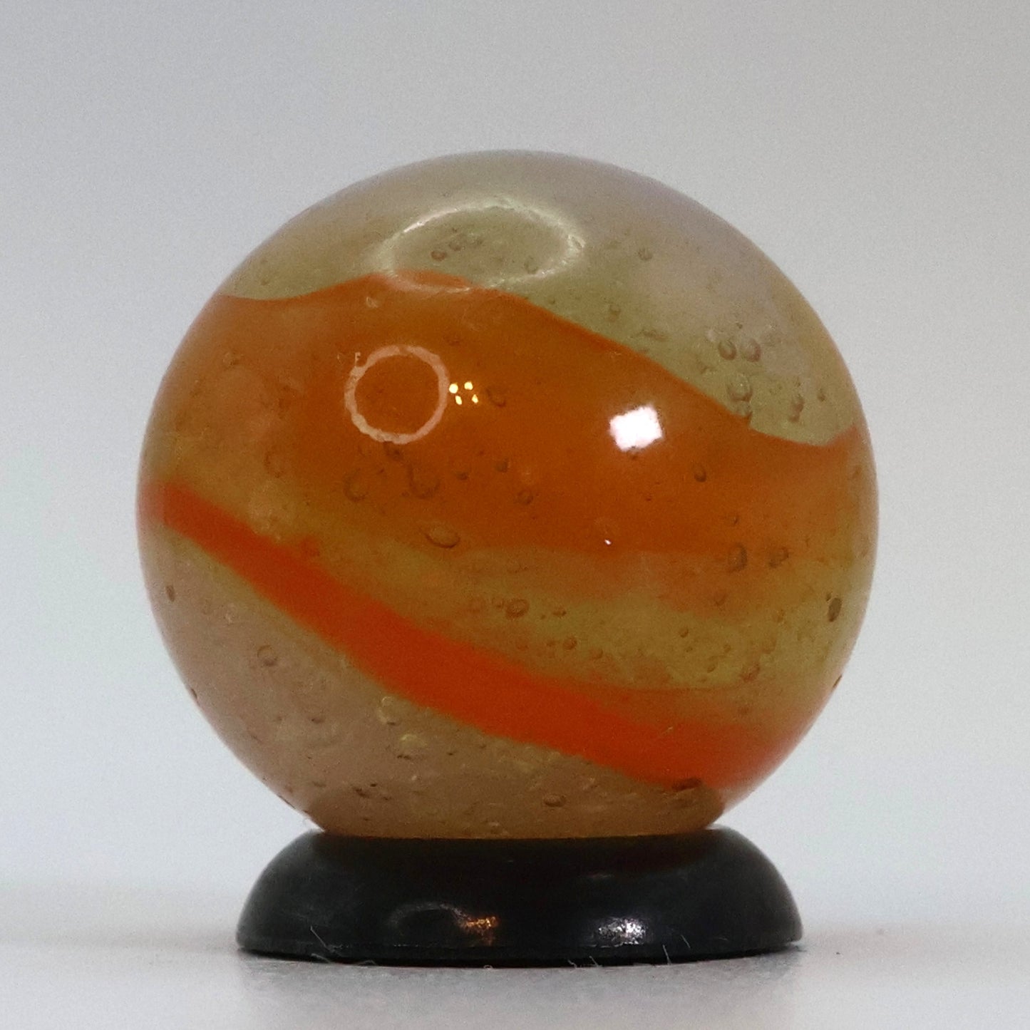 11/16" Peltier Rainbo Clear Based Orange Seedy Bubbles MINT