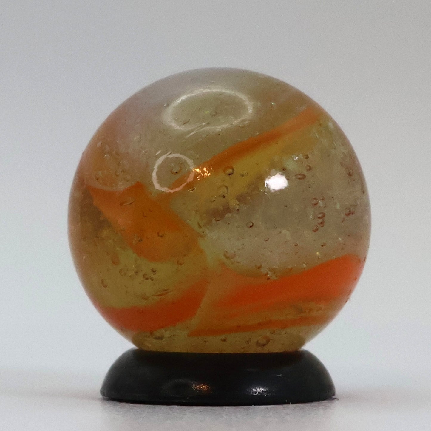 11/16" Peltier Rainbo Clear Based Orange Seedy Bubbles MINT