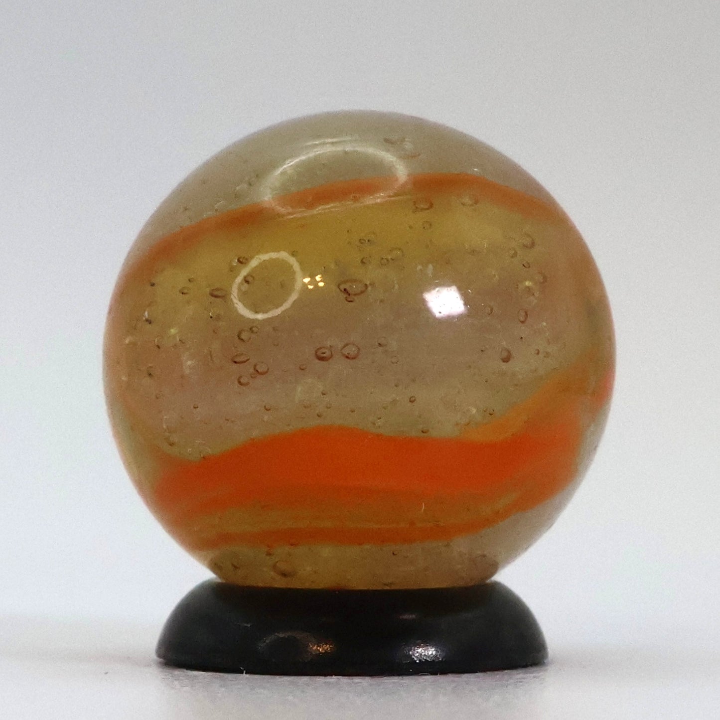 11/16" Peltier Rainbo Clear Based Orange Seedy Bubbles MINT