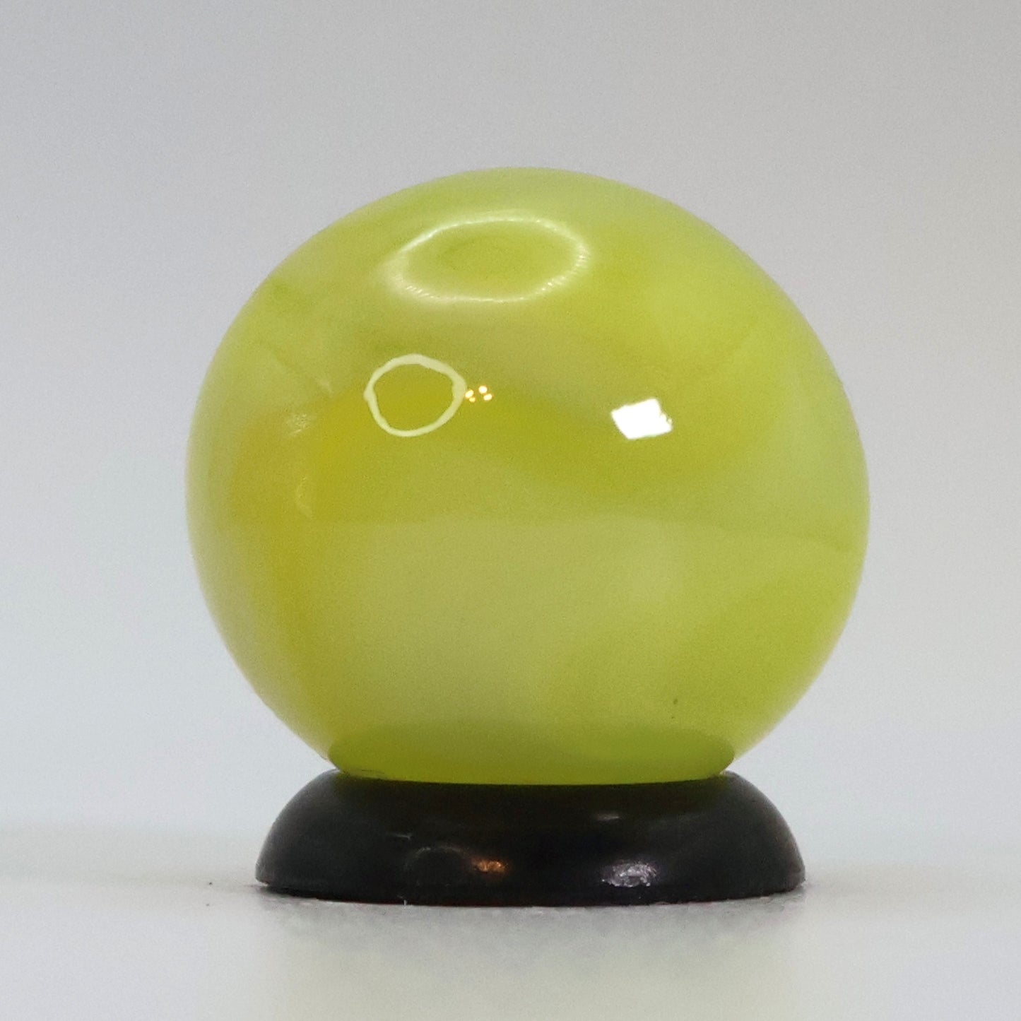 5/8" Swirl marble Translucent Yellow & Off Round MINT
