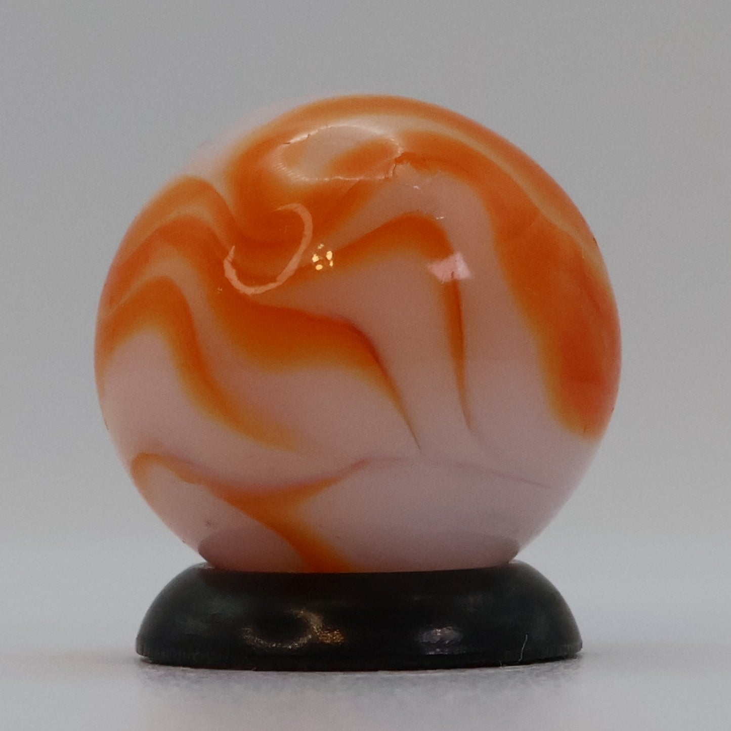5/8" Alley Agate? Swirl Marble, orange & white NM