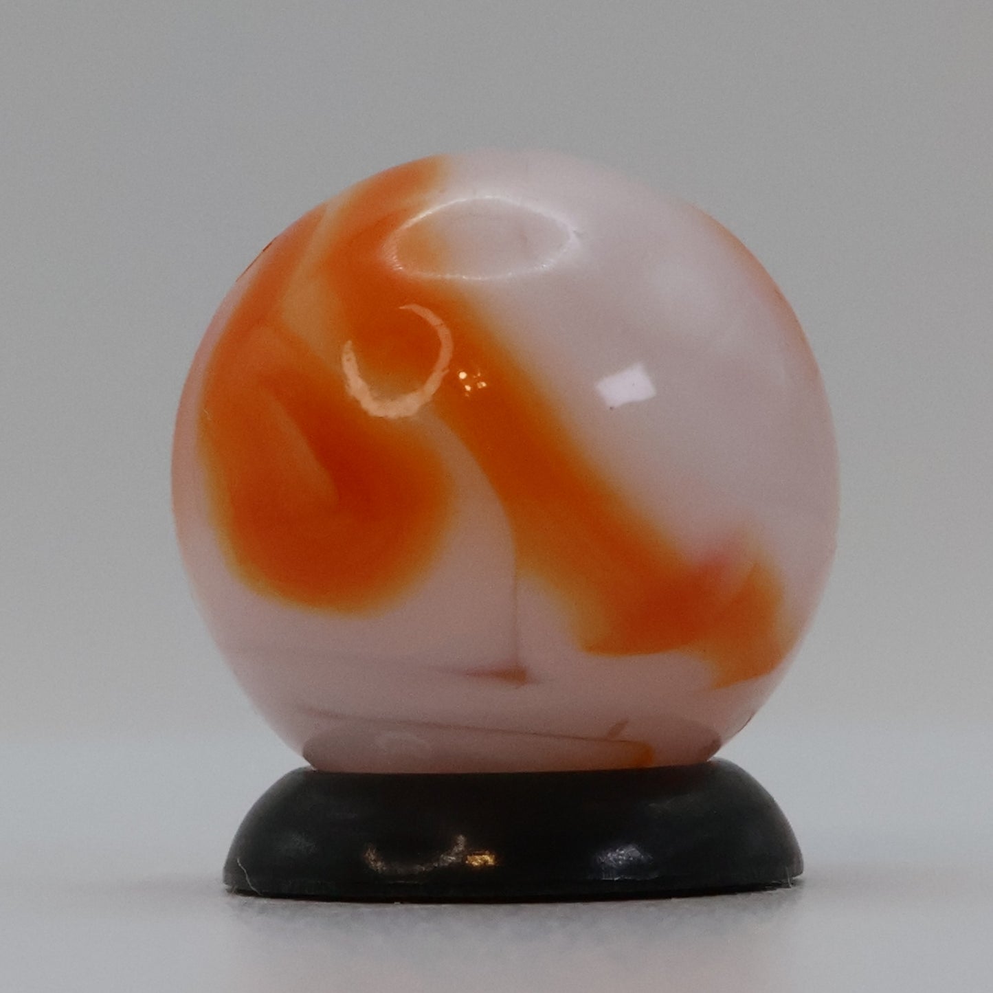 5/8" Alley Agate? Swirl Marble, orange & white NM