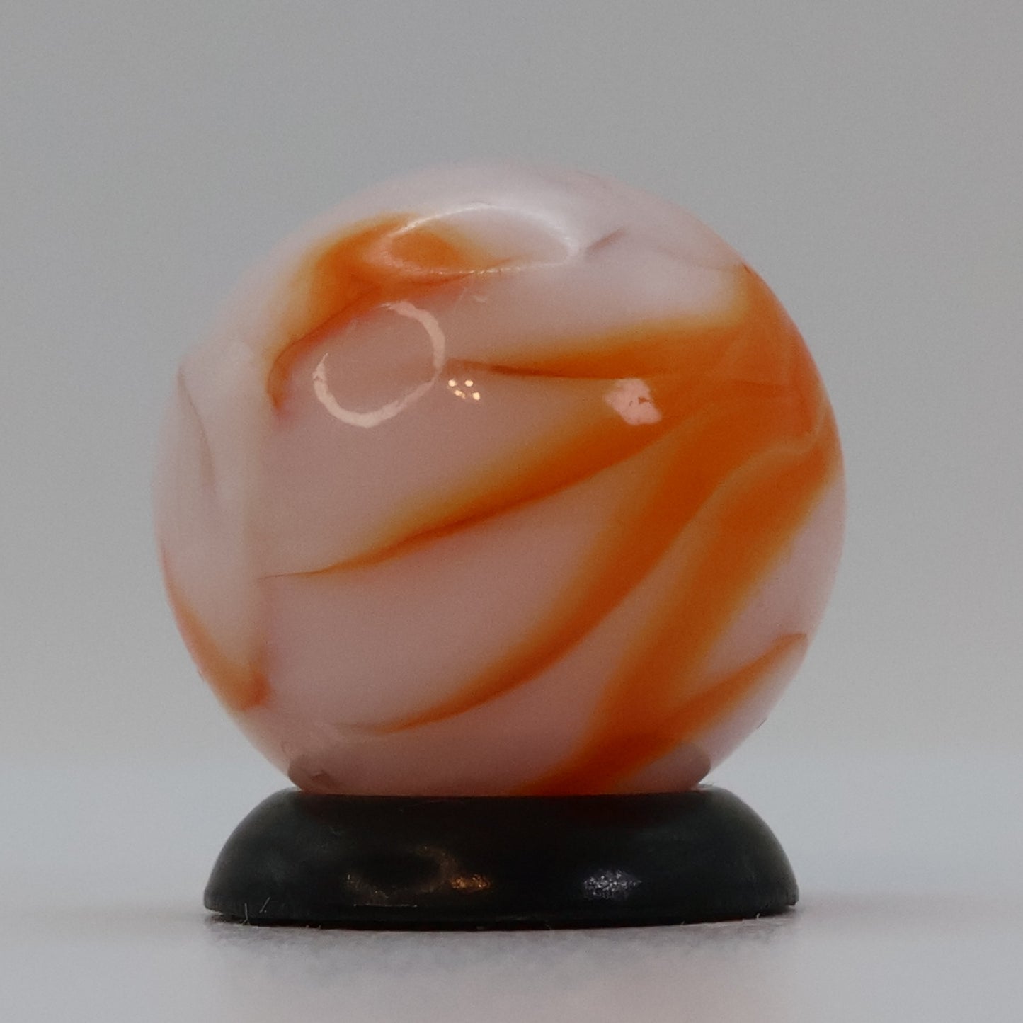 5/8" Alley Agate? Swirl Marble, orange & white NM