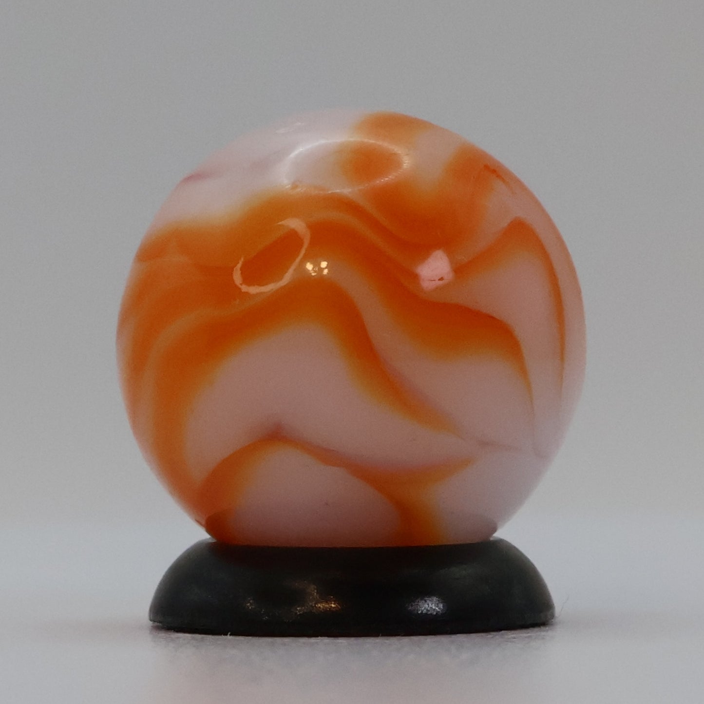 5/8" Alley Agate? Swirl Marble, orange & white NM