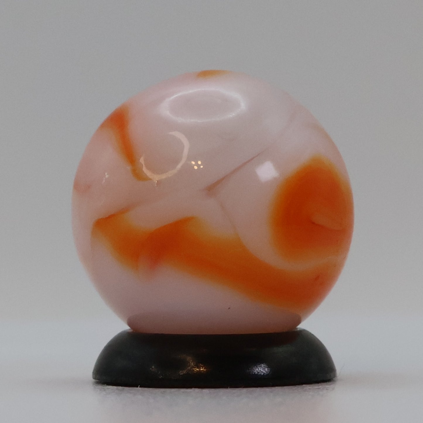 5/8" Alley Agate? Swirl Marble, orange & white NM