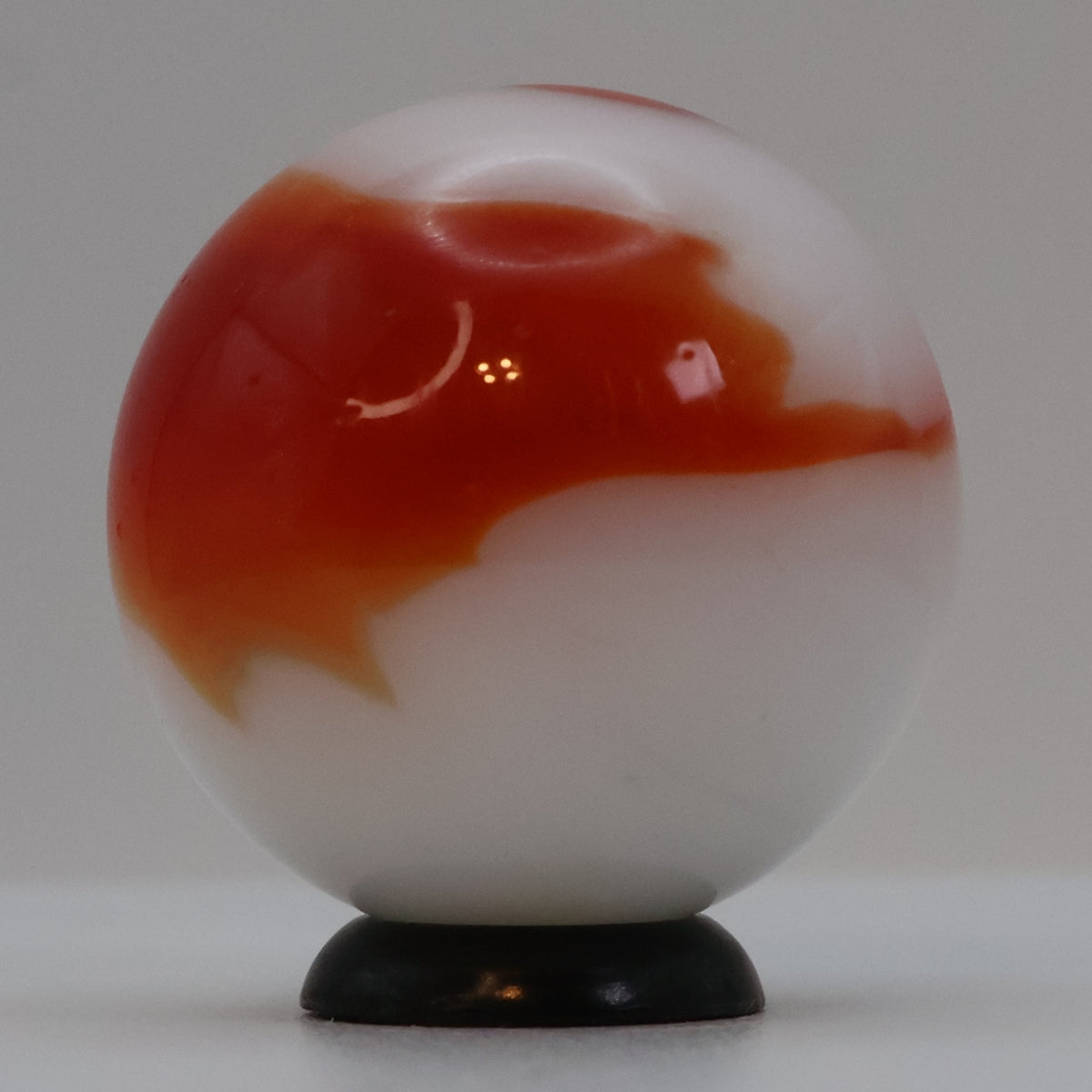 7/8" Vintage Swirl Marble Shooter Orange & White NM++