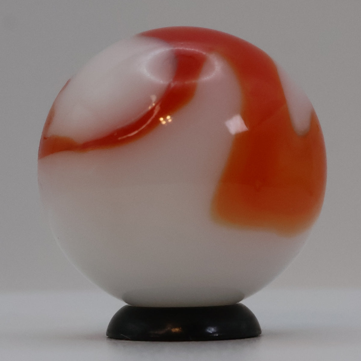 7/8" Vintage Swirl Marble Shooter Orange & White NM++