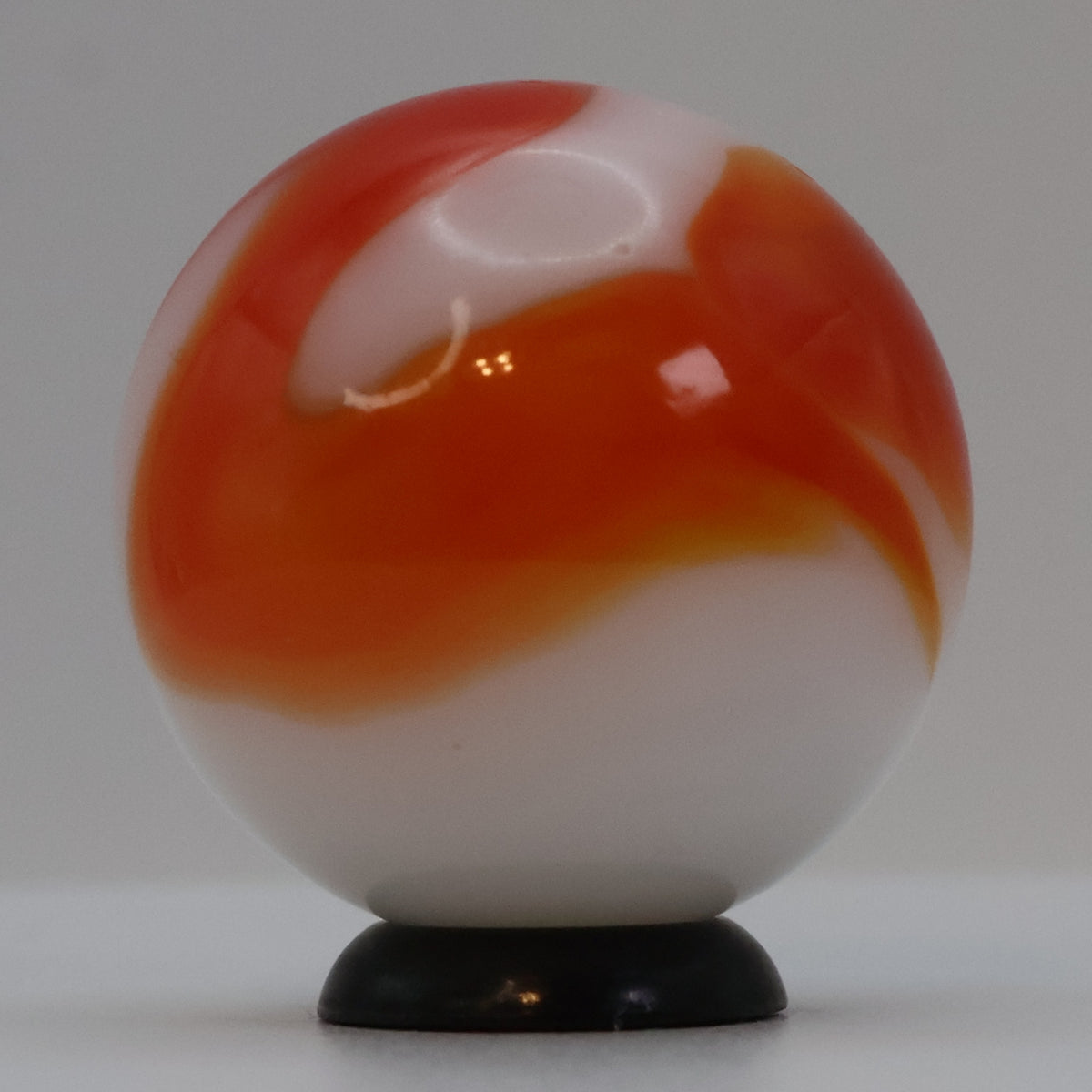 7/8" Vintage Swirl Marble Shooter Orange & White NM++