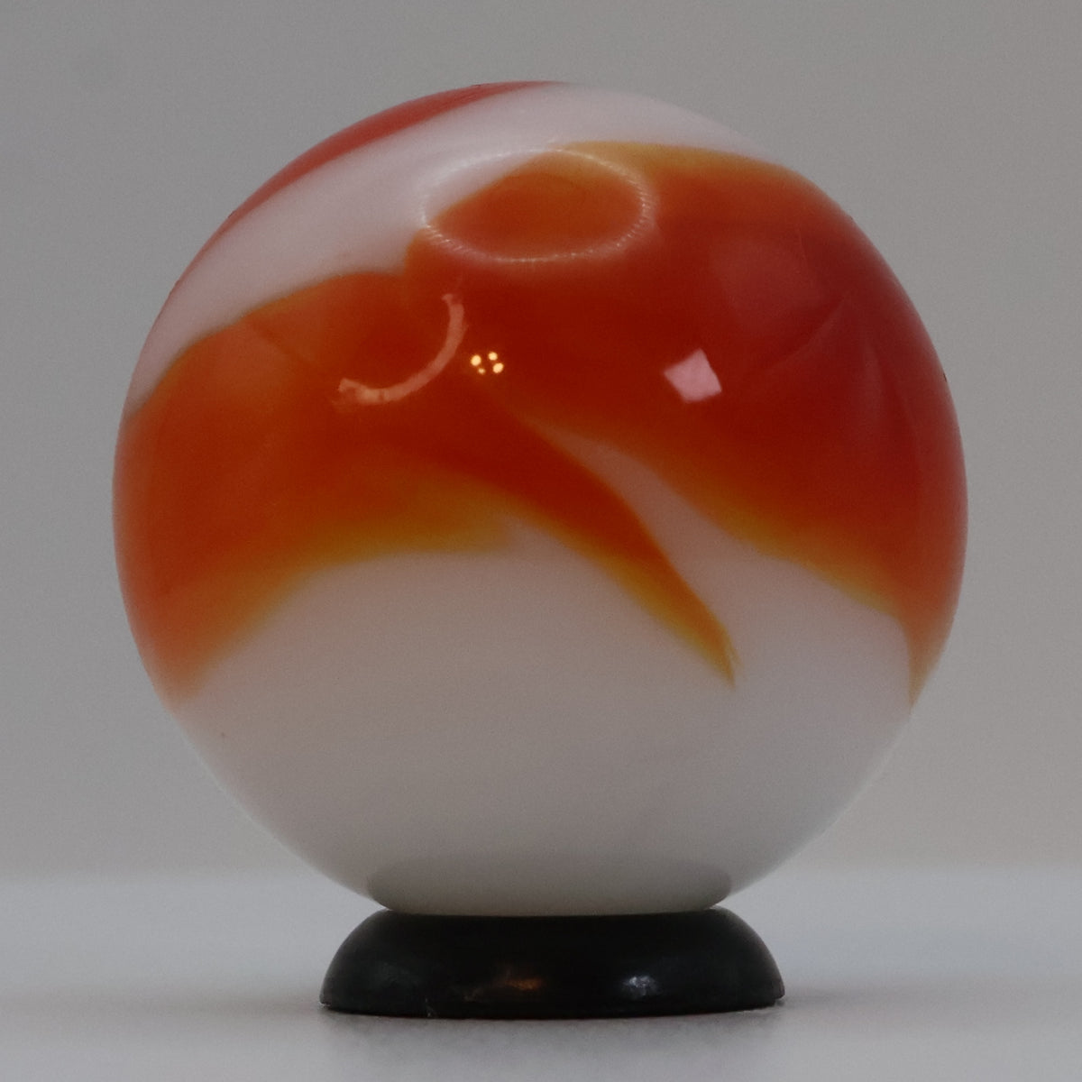 7/8" Vintage Swirl Marble Shooter Orange & White NM++