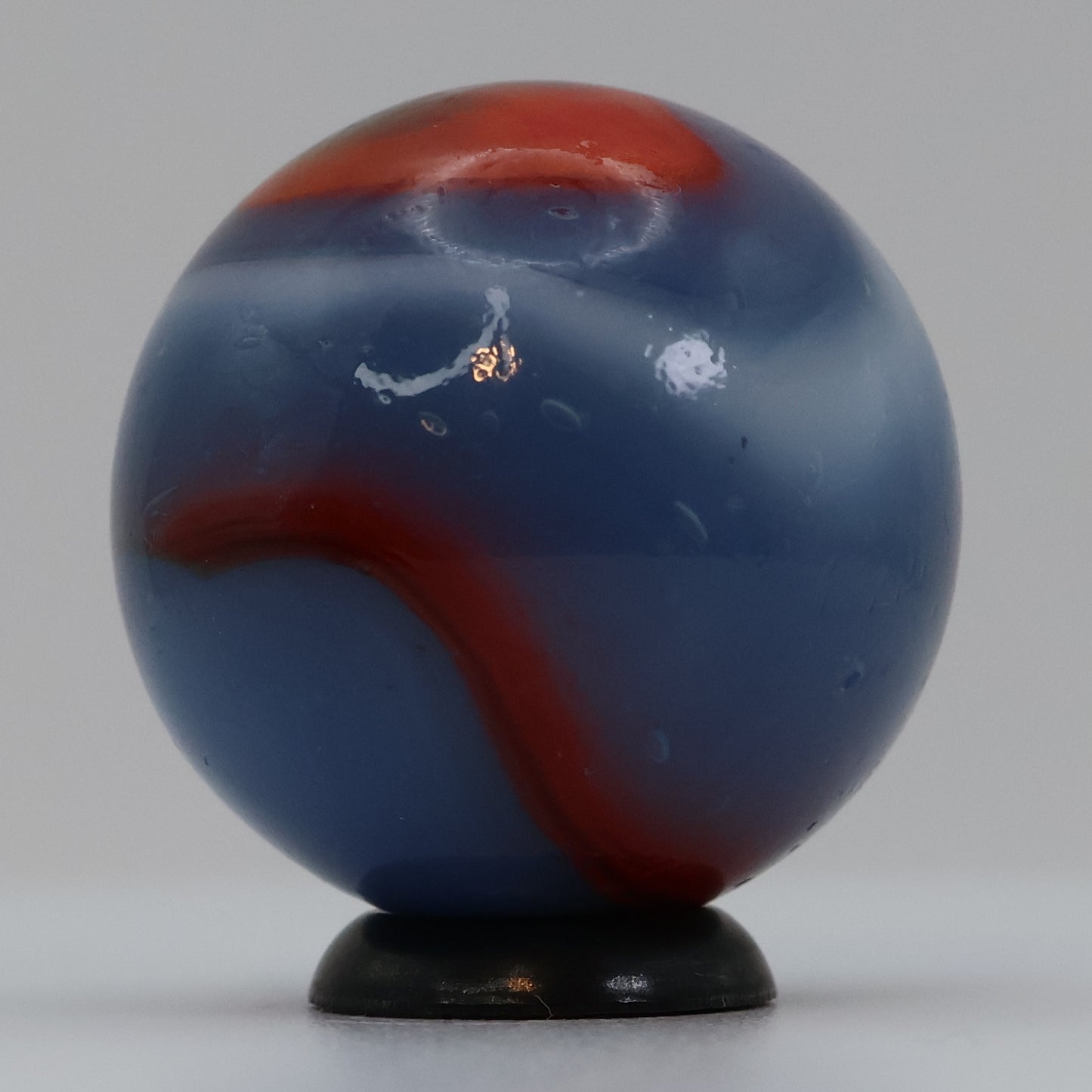 7/8" Peltier Rainbo Marble Blue White Orange Shooter NM+
