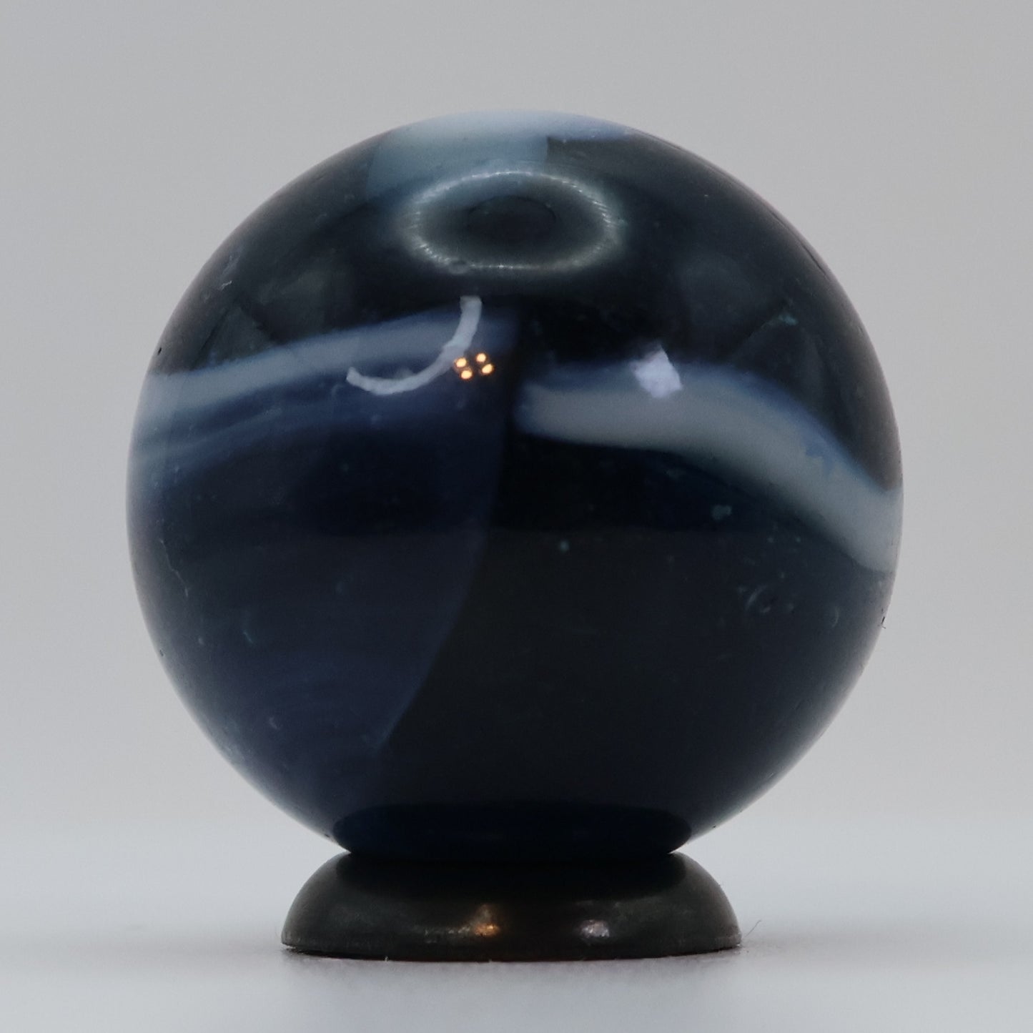 Gorgeous 7/8" Peltier Rainbo Marble NM+ Translucent Dark Blue