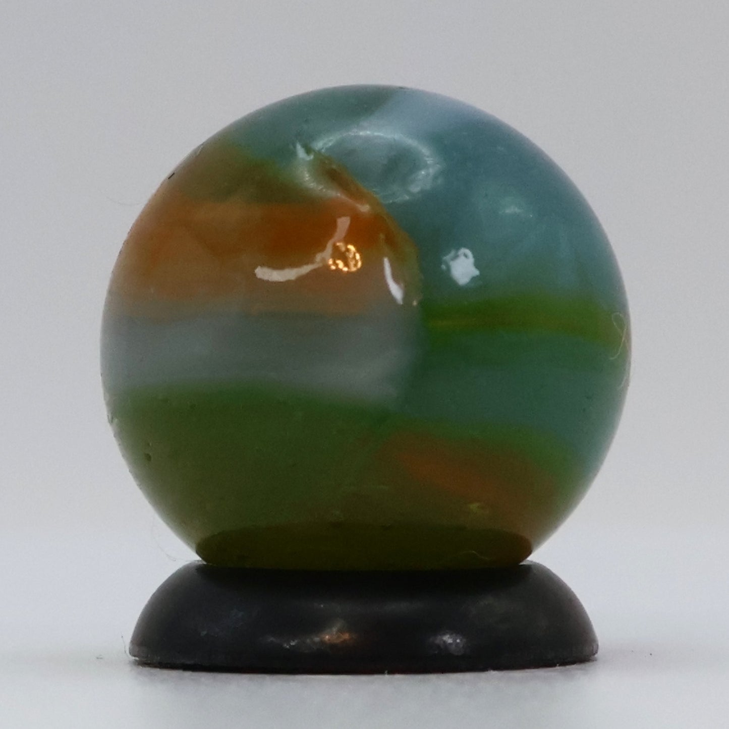 Peltier Rainbo Marble Blue Orange & White Clear Green Base NM+