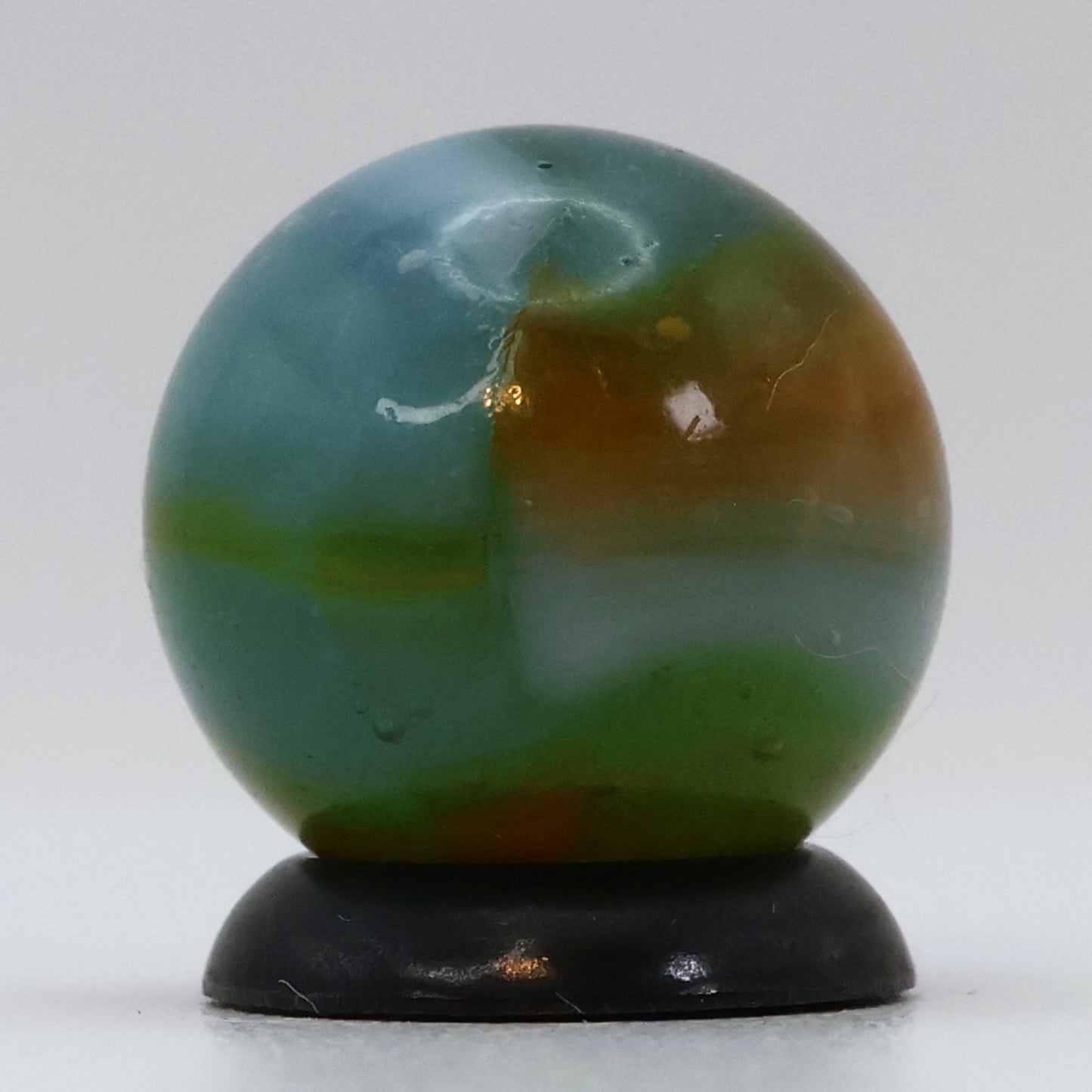 Peltier Rainbo Marble Blue Orange & White Clear Green Base NM+