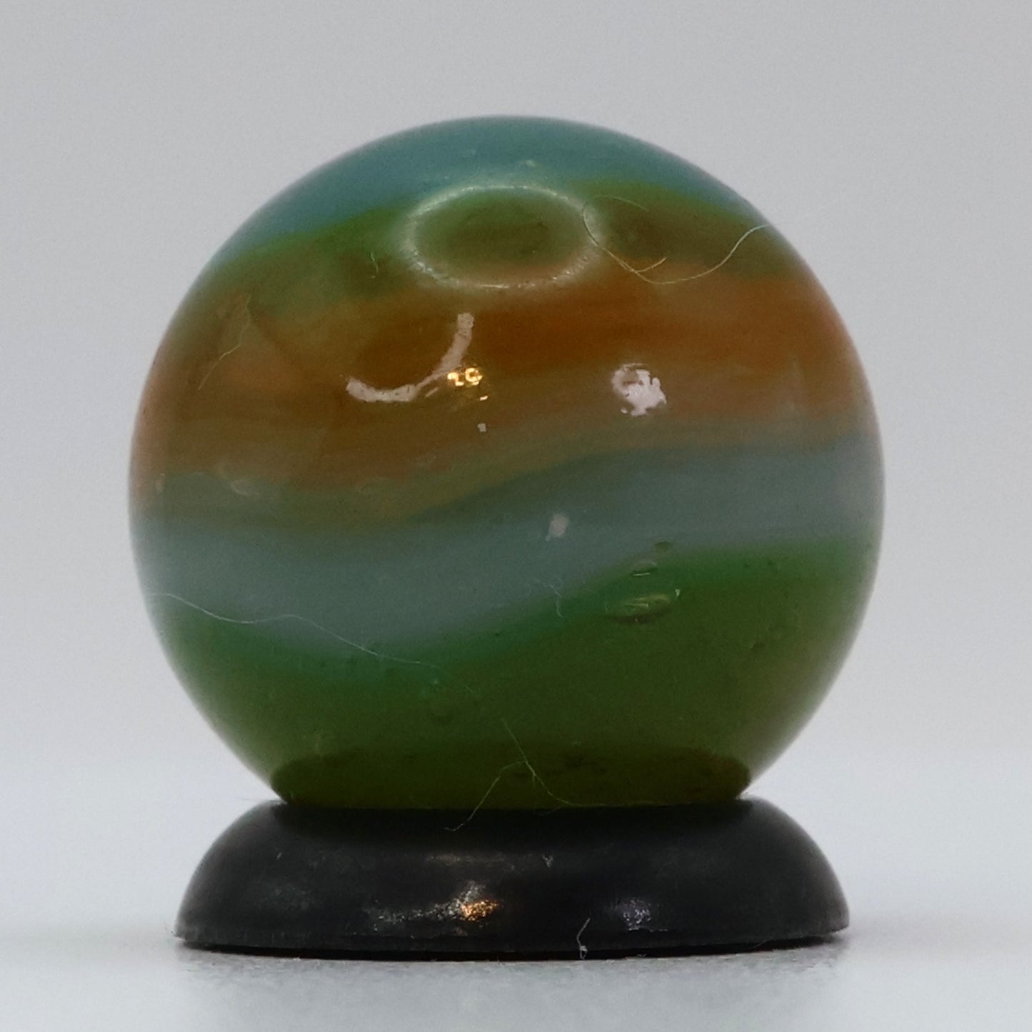 Peltier Rainbo Marble Blue Orange & White Clear Green Base NM+