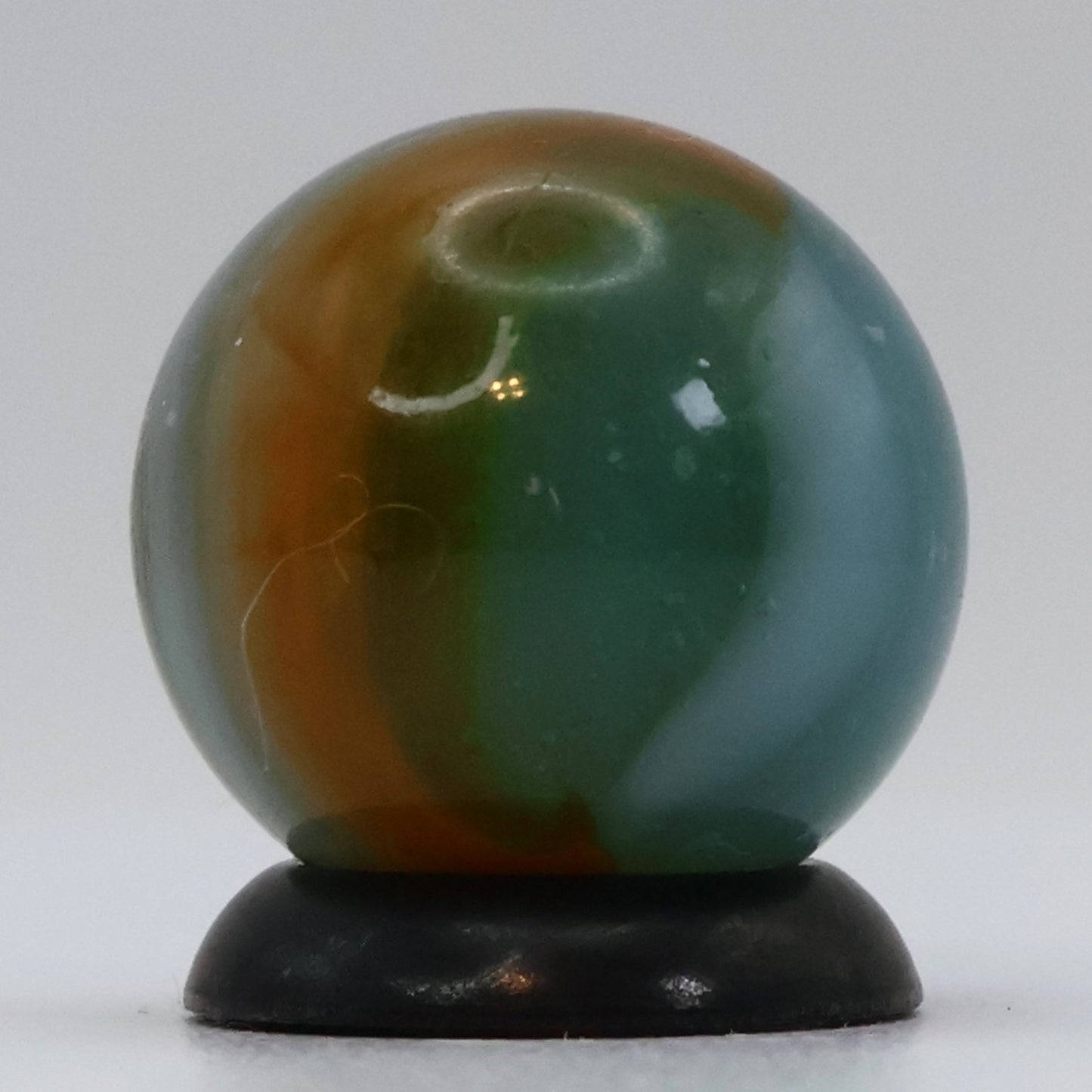 Peltier Rainbo Marble Blue Orange & White Clear Green Base NM+