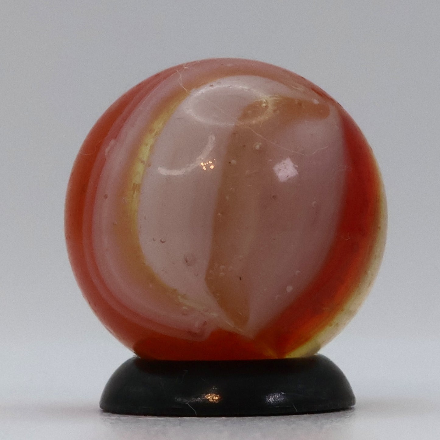 5/8" Peltier Rainbo Marble Clear, Orange, White NM