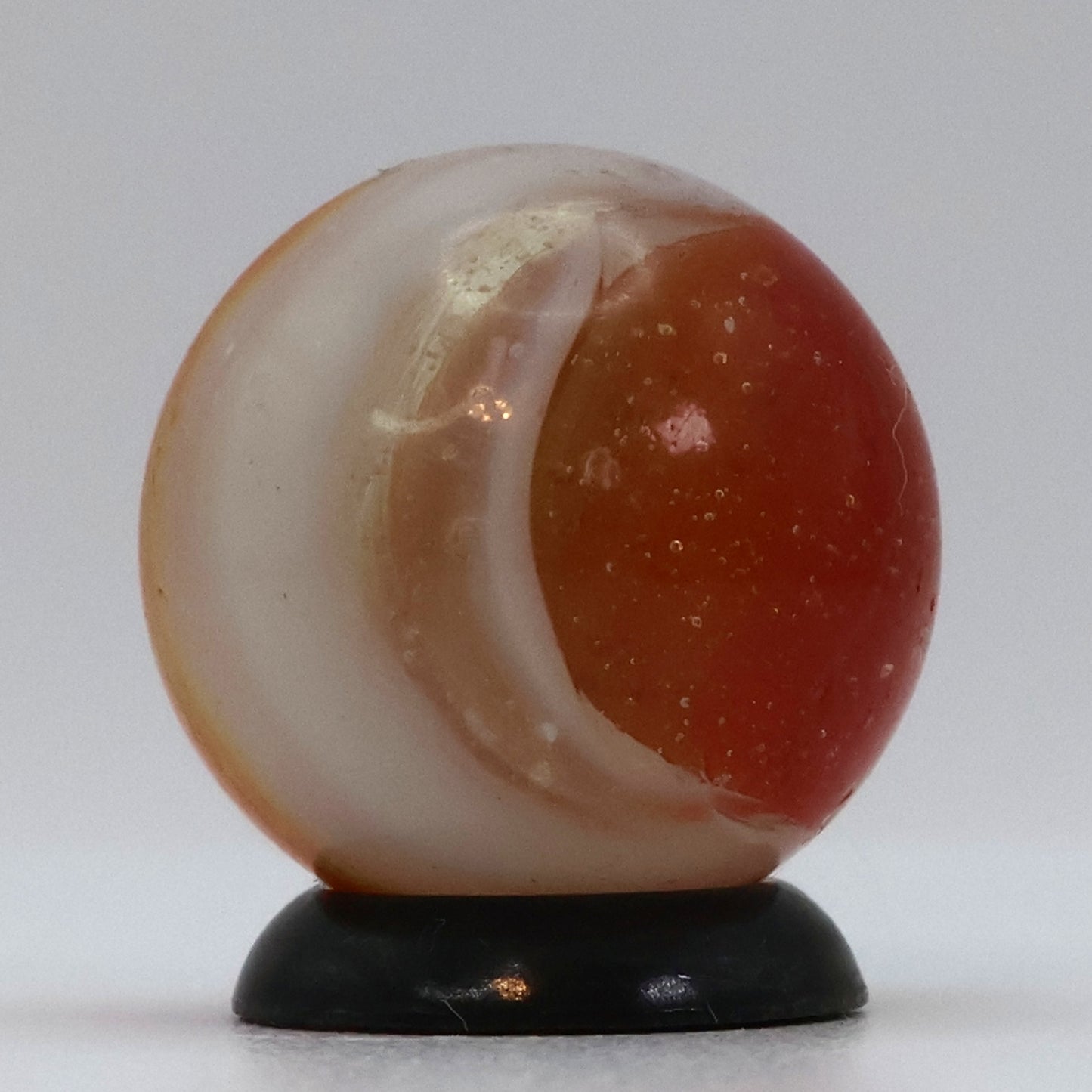 5/8" Peltier Rainbo Marble Clear, Orange, White NM