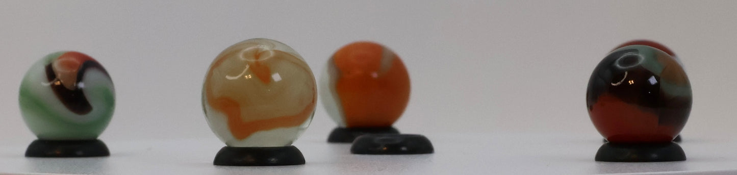 5pk 5/8" Vitro Agate Variety Mix Exotic Conqueror Blackline V Patch NM-M